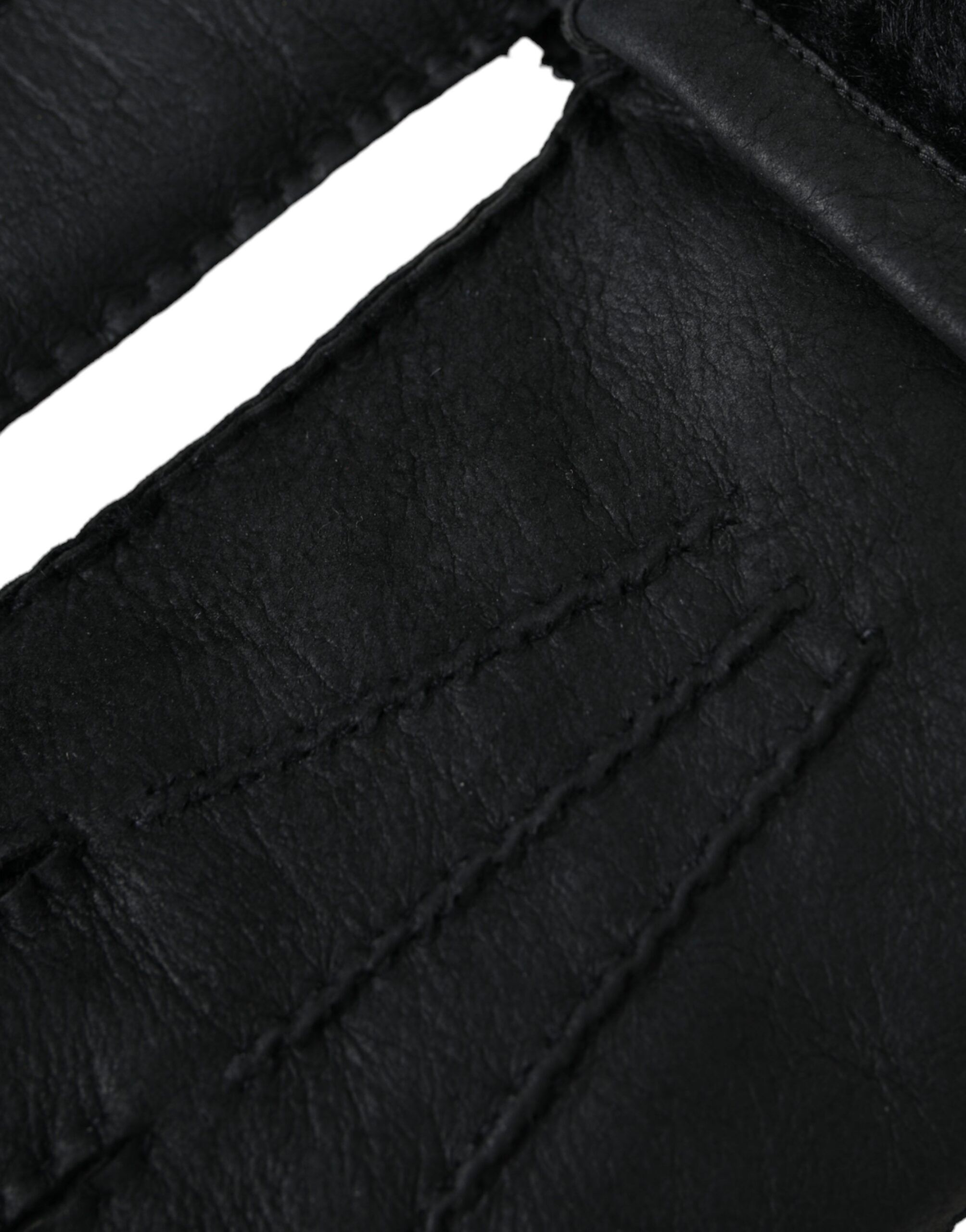 Leather Fur Short Hands Men's Gloves - Dolce & Gabbana - Modalova