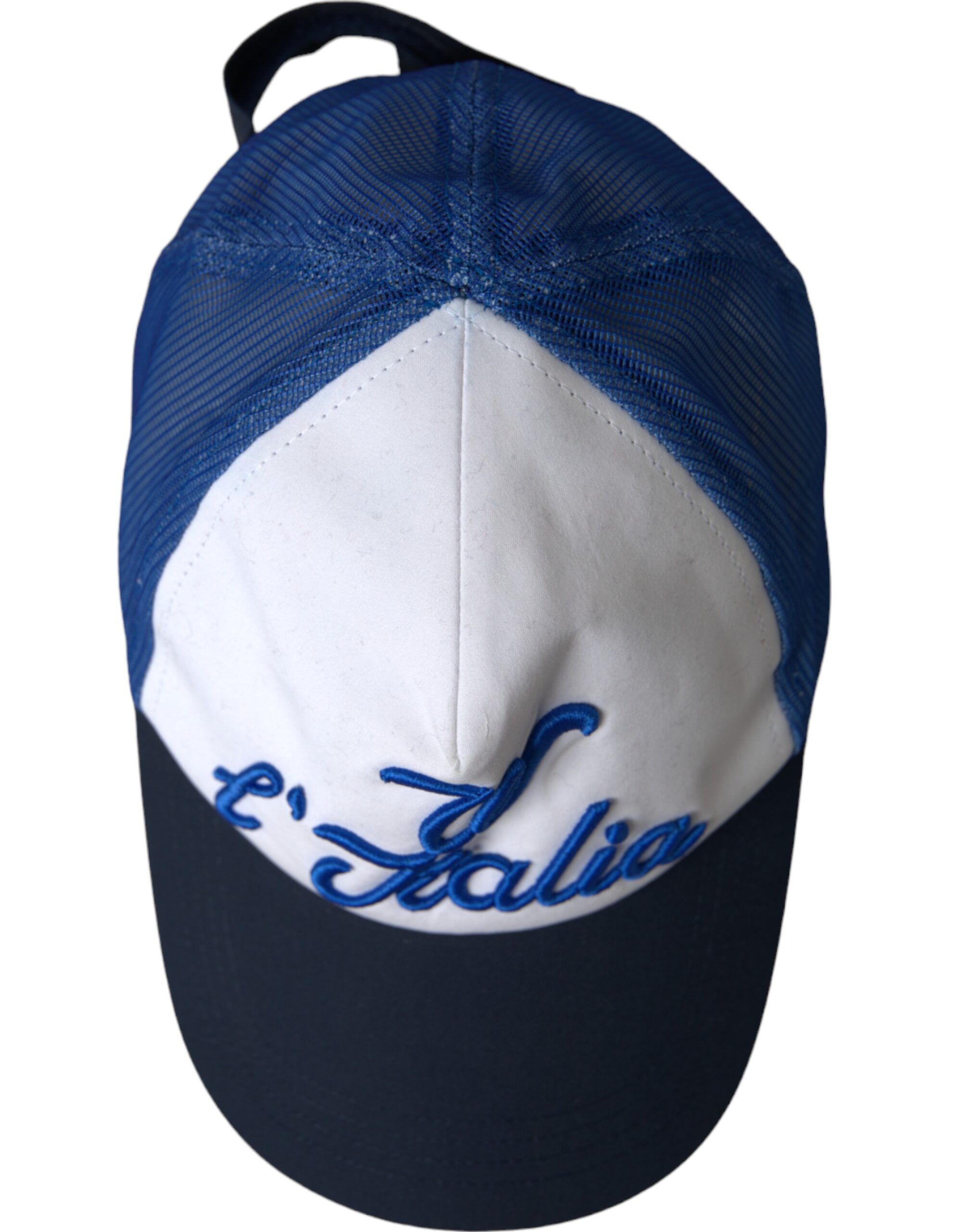 Blue White Black Italia Mesh Baseball Women's Hat - Dolce & Gabbana - Modalova