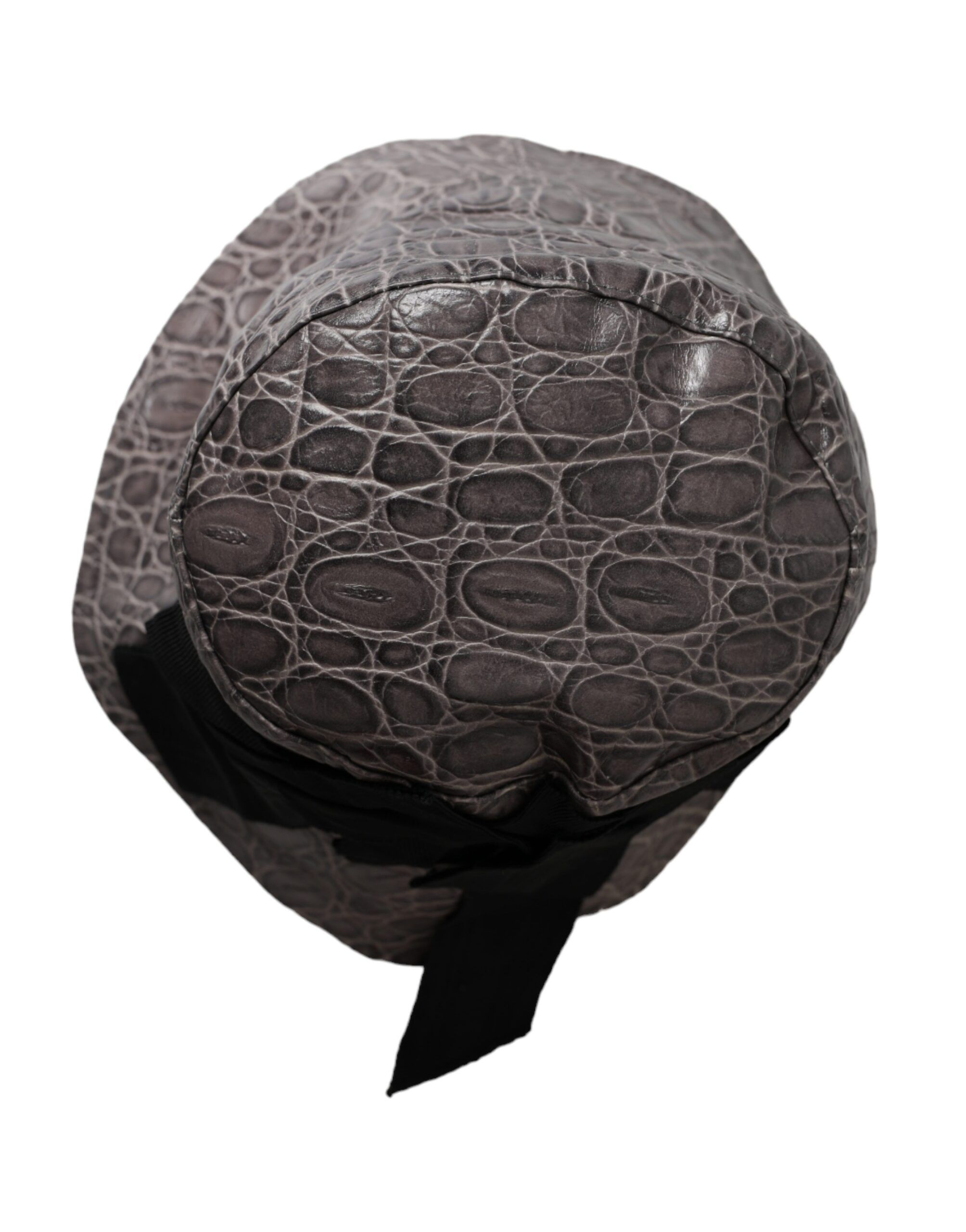 Black Gray Patterned Leather Bucket Women's Hat - Dolce & Gabbana - Modalova