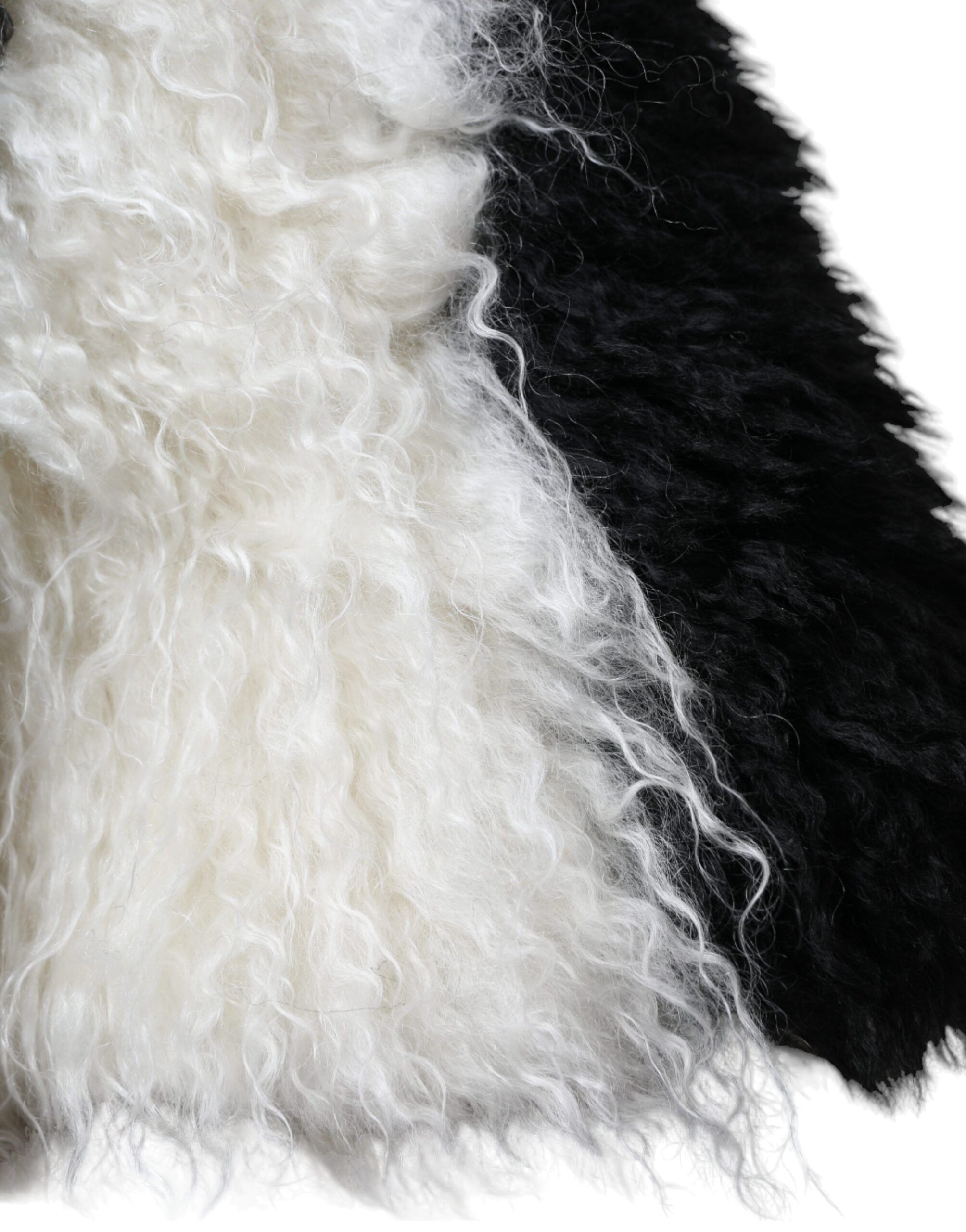 Black White Stripes Mohair Fur Bucket Women's Hat - Dolce & Gabbana - Modalova