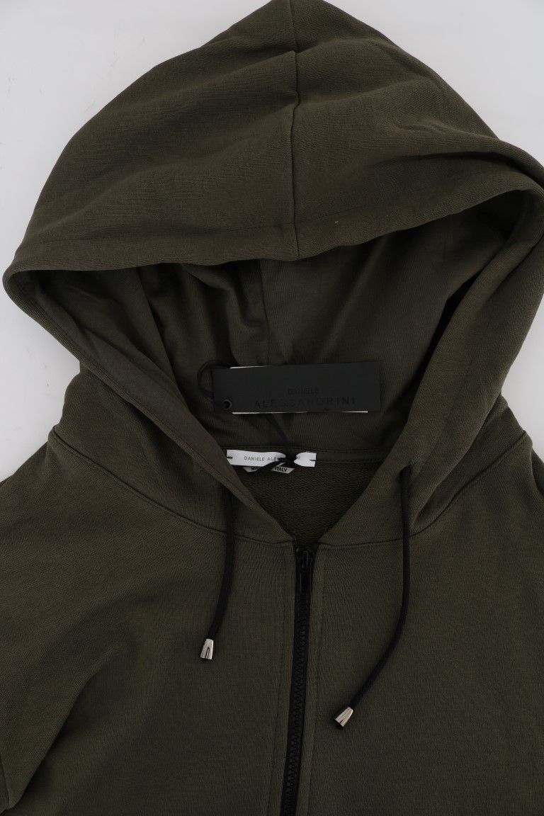 Full Zipper Hodded Cotton Men's Sweater - Daniele Alessandrini - Modalova