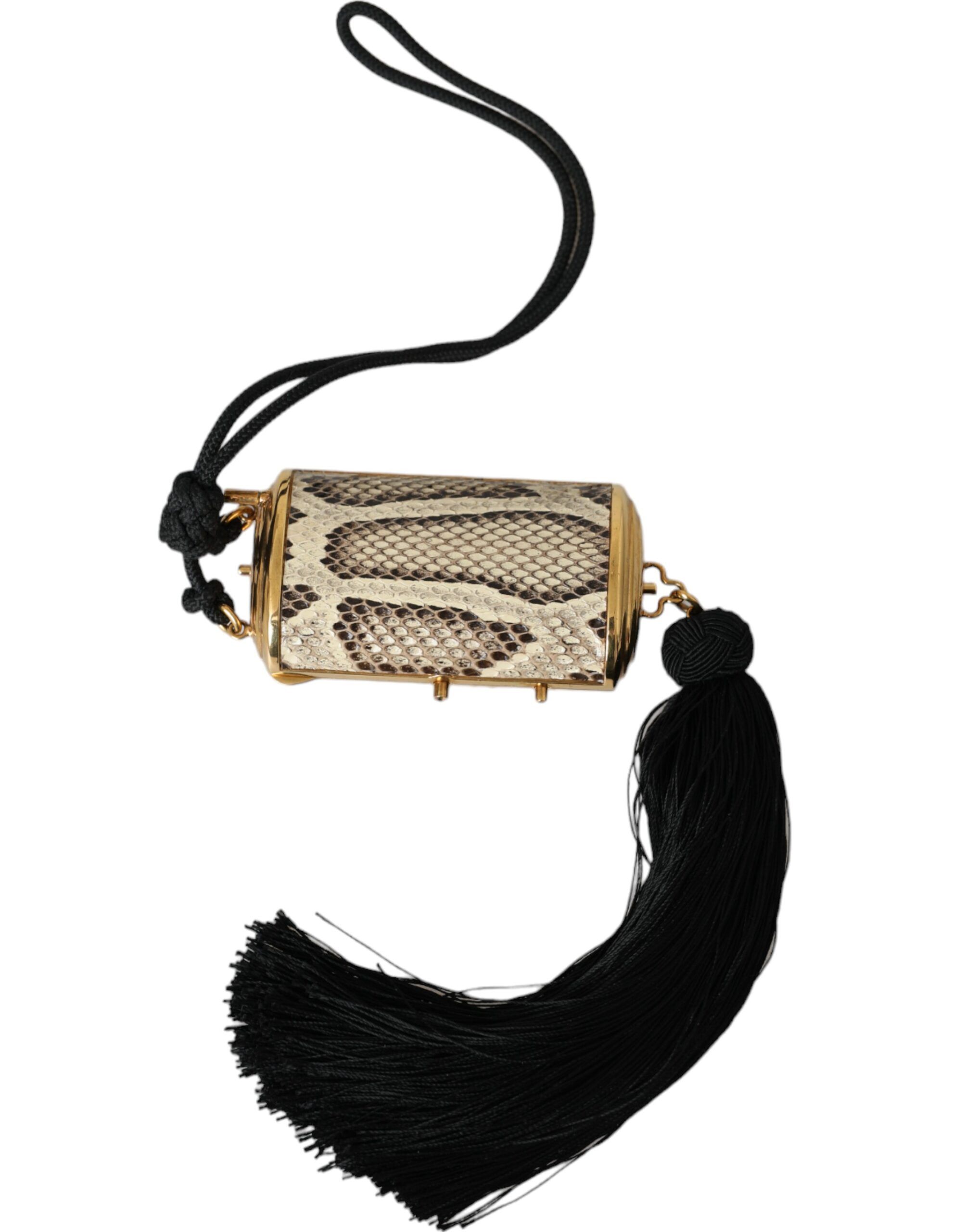 Exotic Leather Mini Mirror Tassel Make Up Holder Women's Bag - Dolce & Gabbana - Modalova