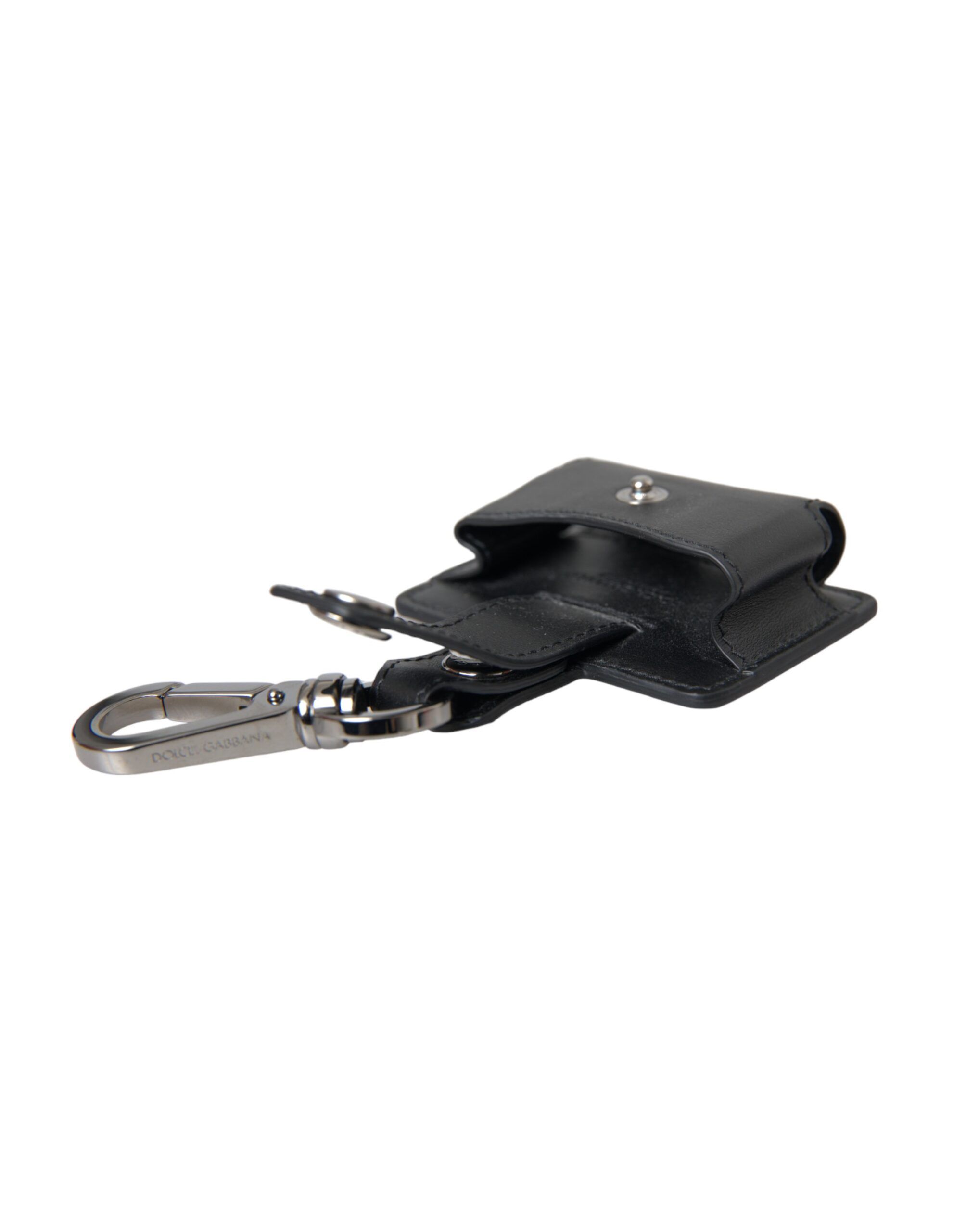 Plain Leather Silver Metal Airpods Women's Case - Dolce & Gabbana - Modalova