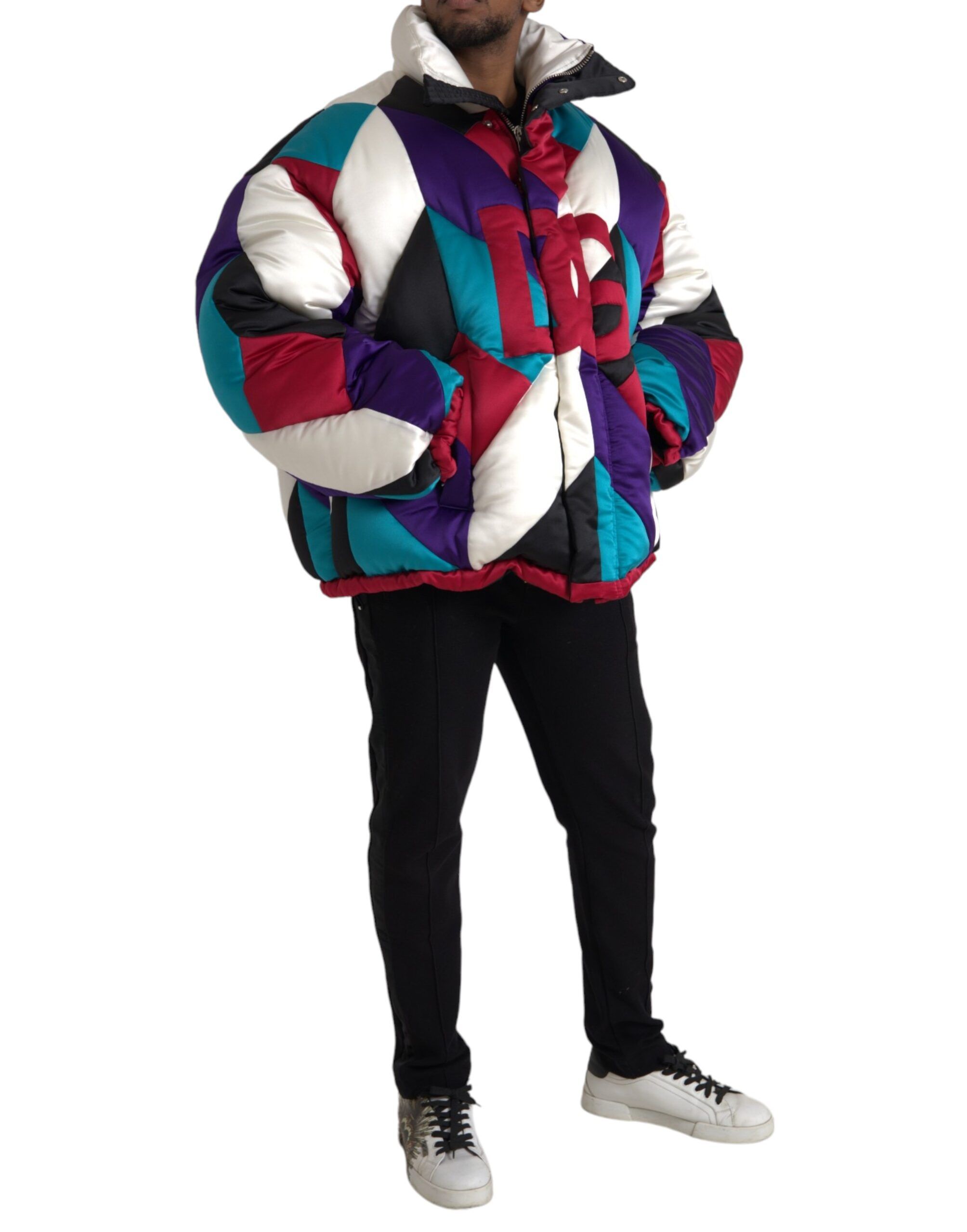 Logo Windbreaker Puffer Men's Jacket - Dolce & Gabbana - Modalova