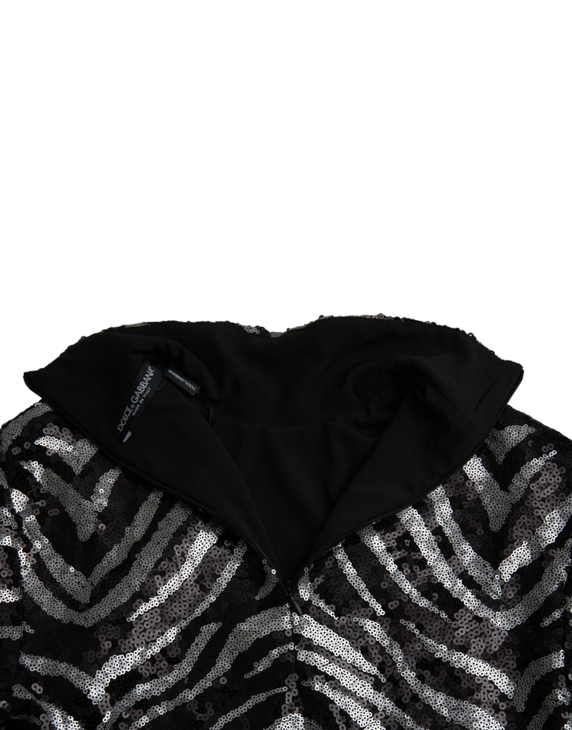 Black Silver Sequined Polyester Men's Sweater - Dolce & Gabbana - Modalova