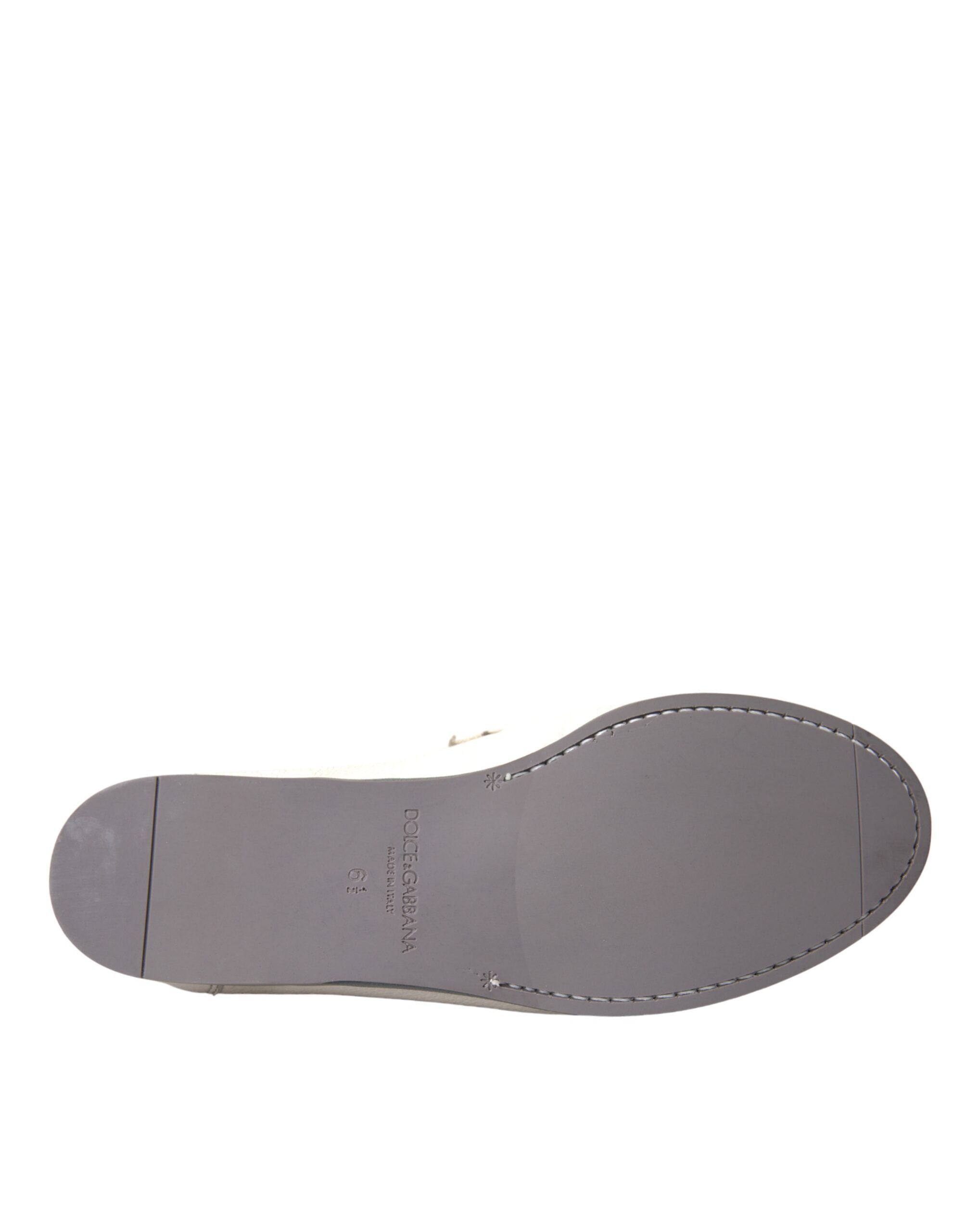 Gray Leather Slip Mocassin Shoes Men's Loafer - Dolce & Gabbana - Modalova
