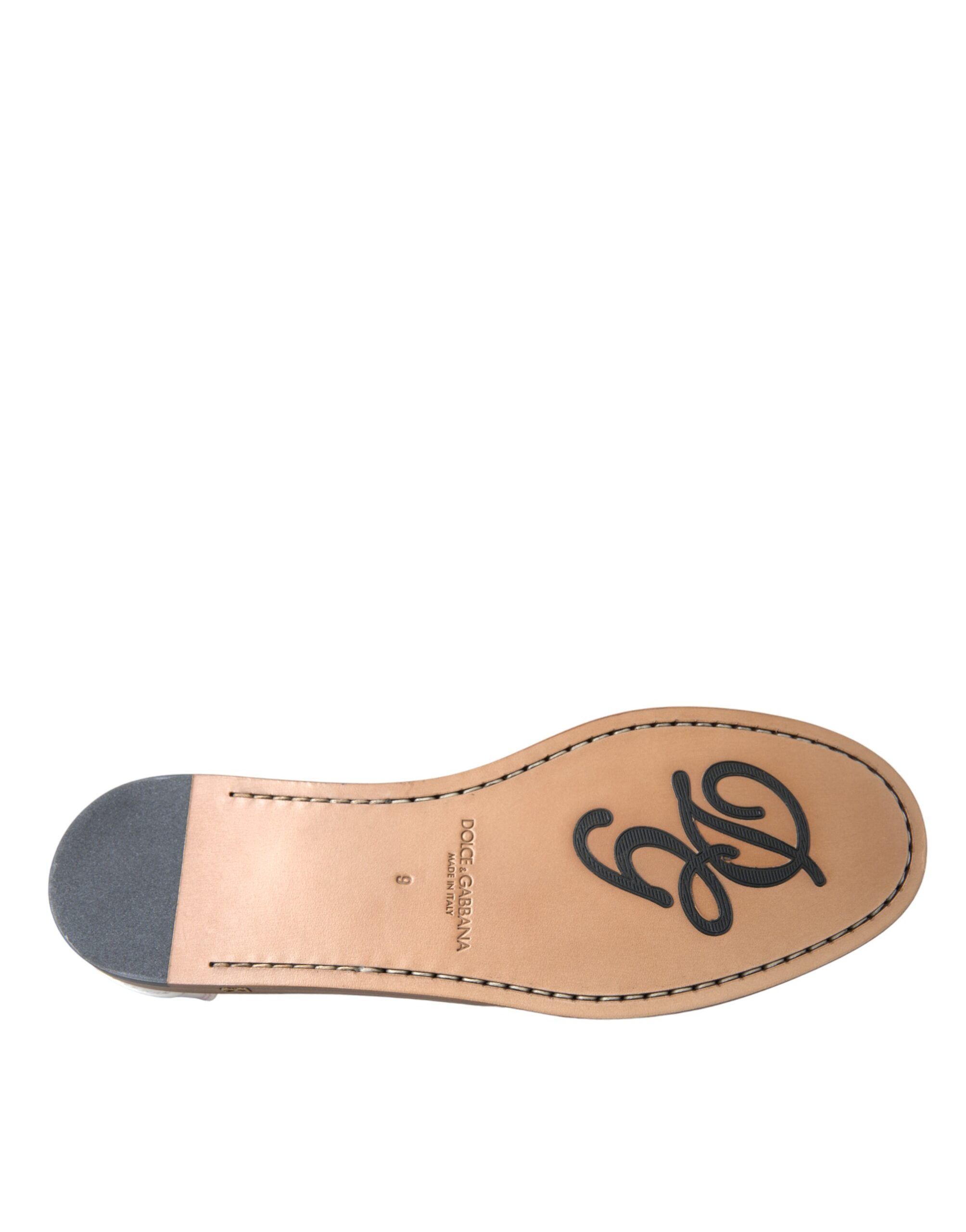 White Leather Slip On Mocassin Loafers Men's Shoes - Dolce & Gabbana - Modalova