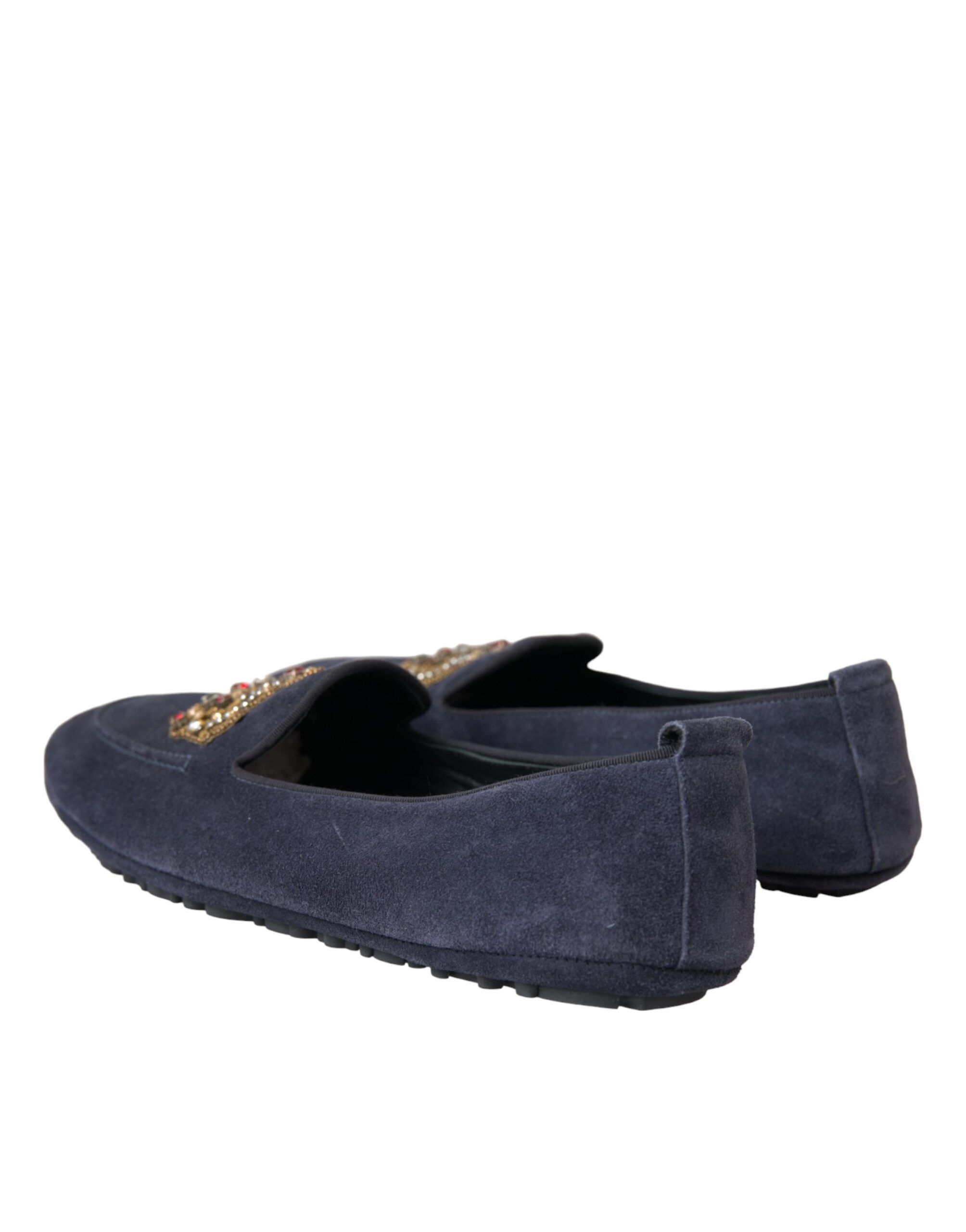Leather Suede Crystal Crown Loafers Men's Shoes - Dolce & Gabbana - Modalova