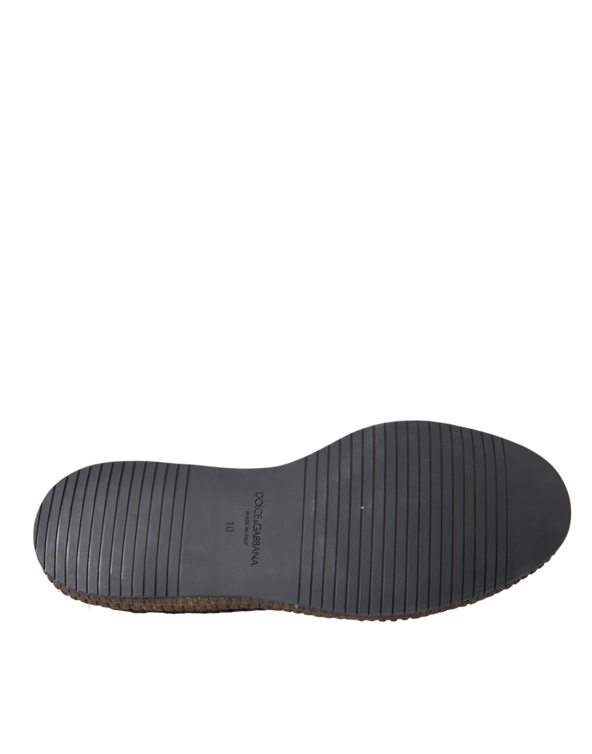 Black Woven Goat Leather Lace Up Derby Men's Shoes - Dolce & Gabbana - Modalova