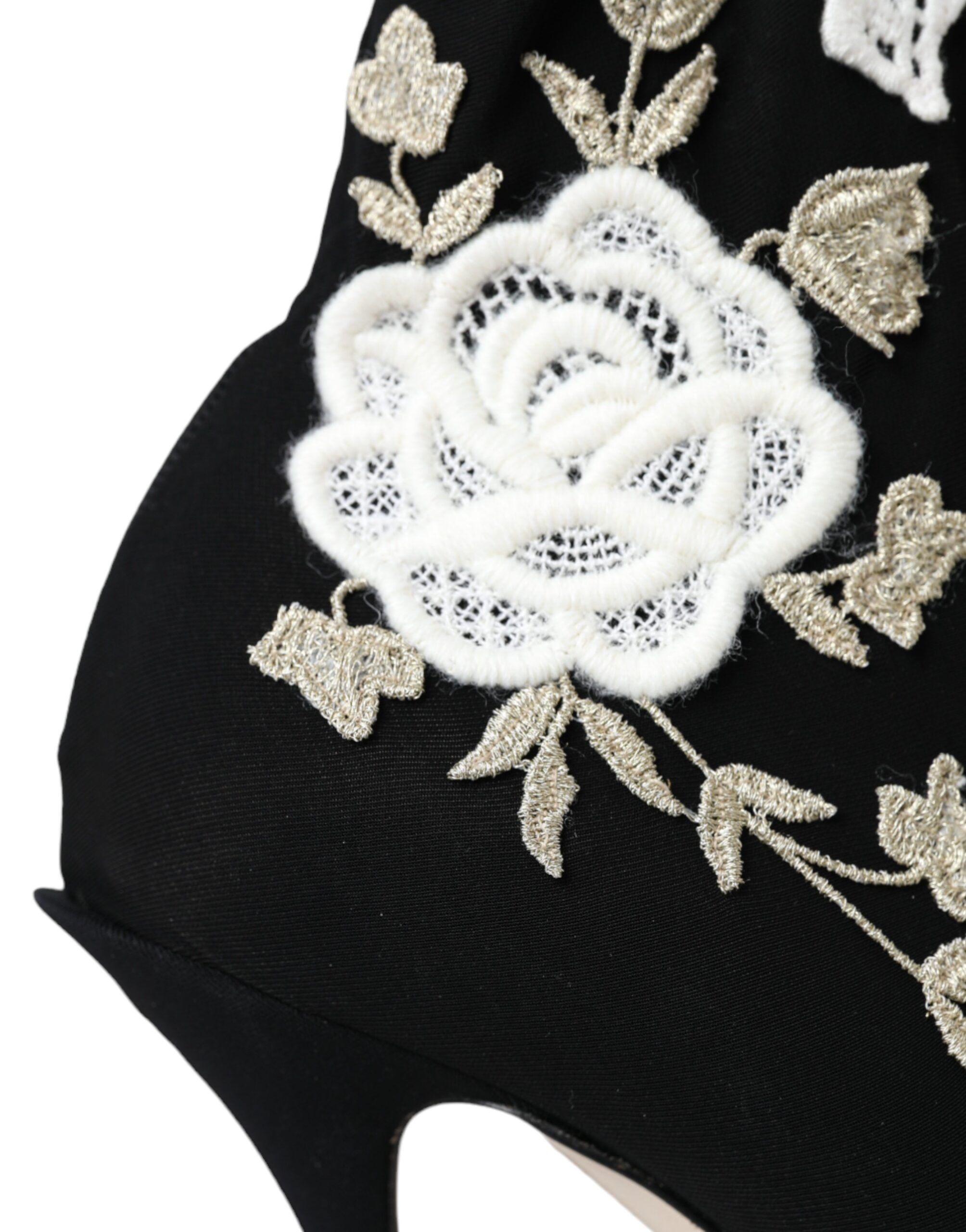 Black White Embroidery Slip On Boots Women's Shoes - Dolce & Gabbana - Modalova
