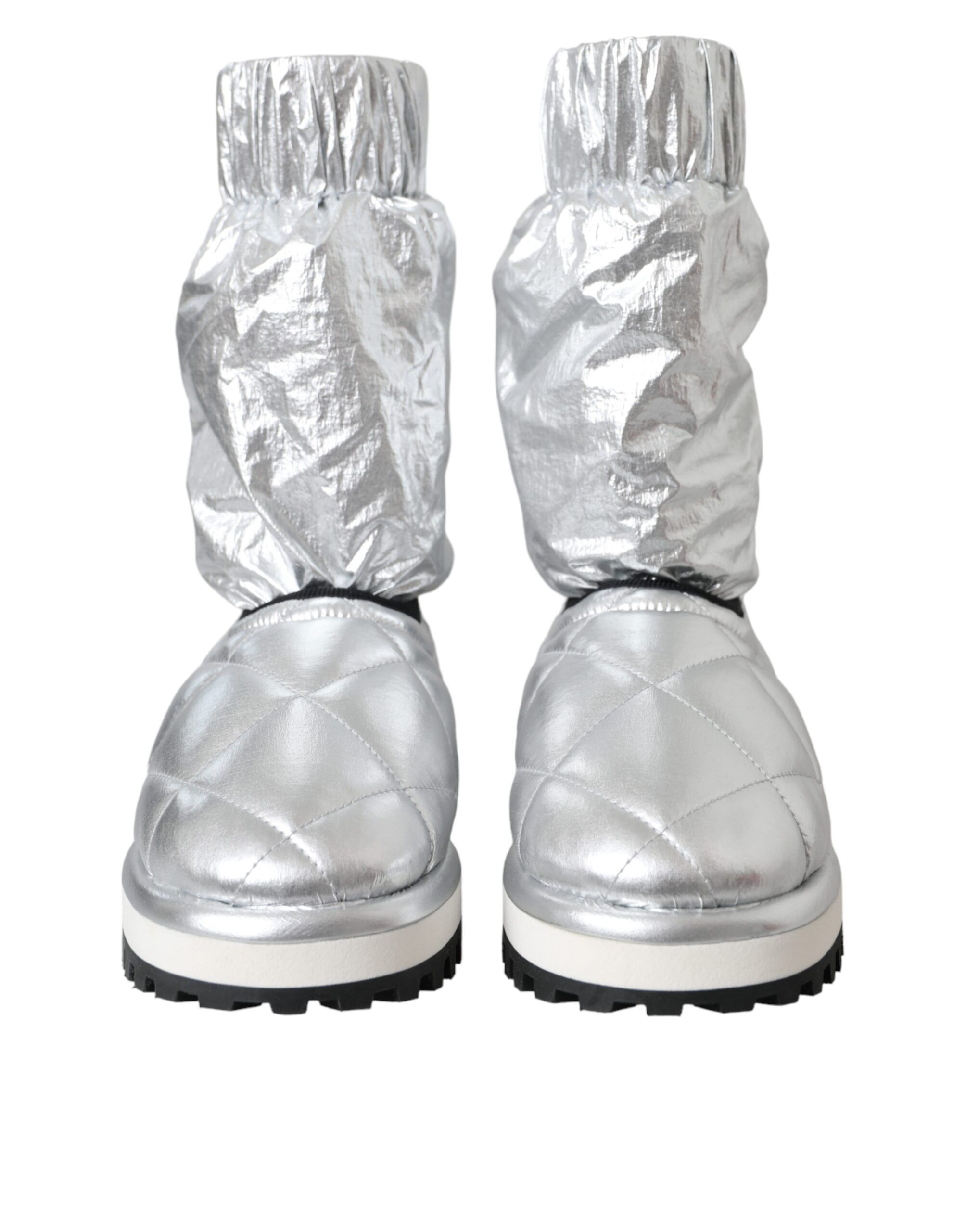 Metallic Quilted Logo Patch Boot Women's Shoes - Dolce & Gabbana - Modalova