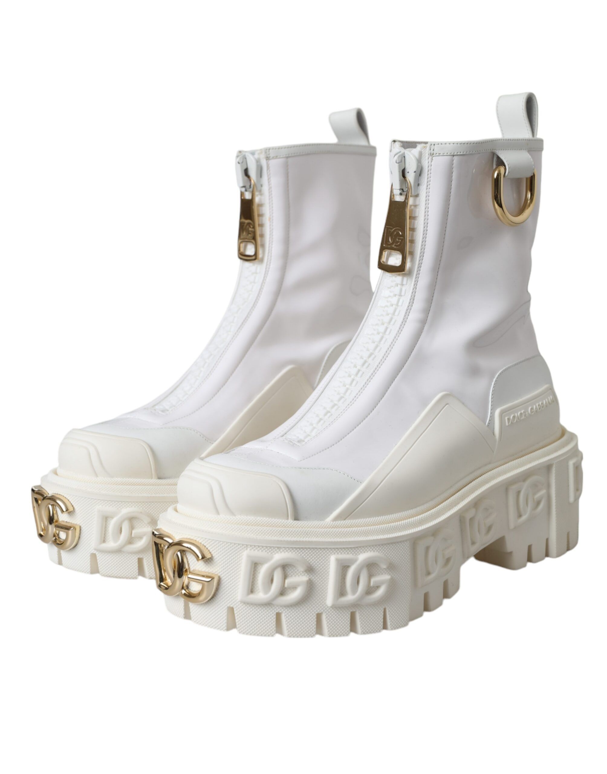 Leather Rubber Logo Ankle Boots Women's Shoes (Pre-Owned) - Dolce & Gabbana - Modalova