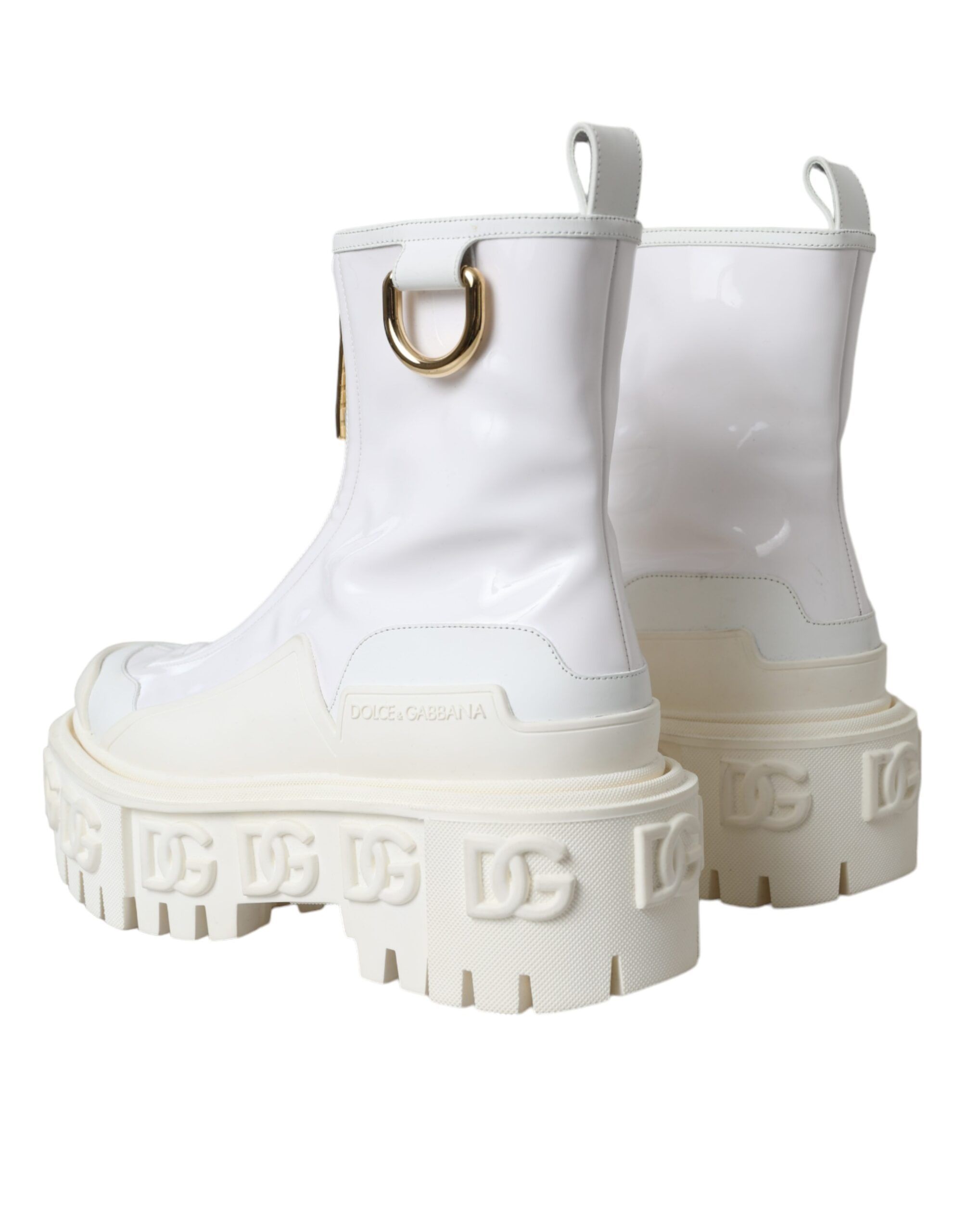 Leather Rubber Logo Ankle Boots Women's Shoes (Pre-Owned) - Dolce & Gabbana - Modalova