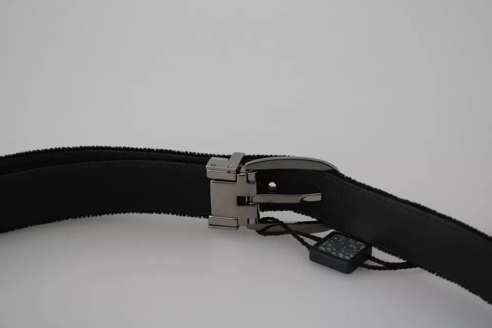 Velvet Silver Tone Metal Buckle Men Men's Belt - Dolce & Gabbana - Modalova