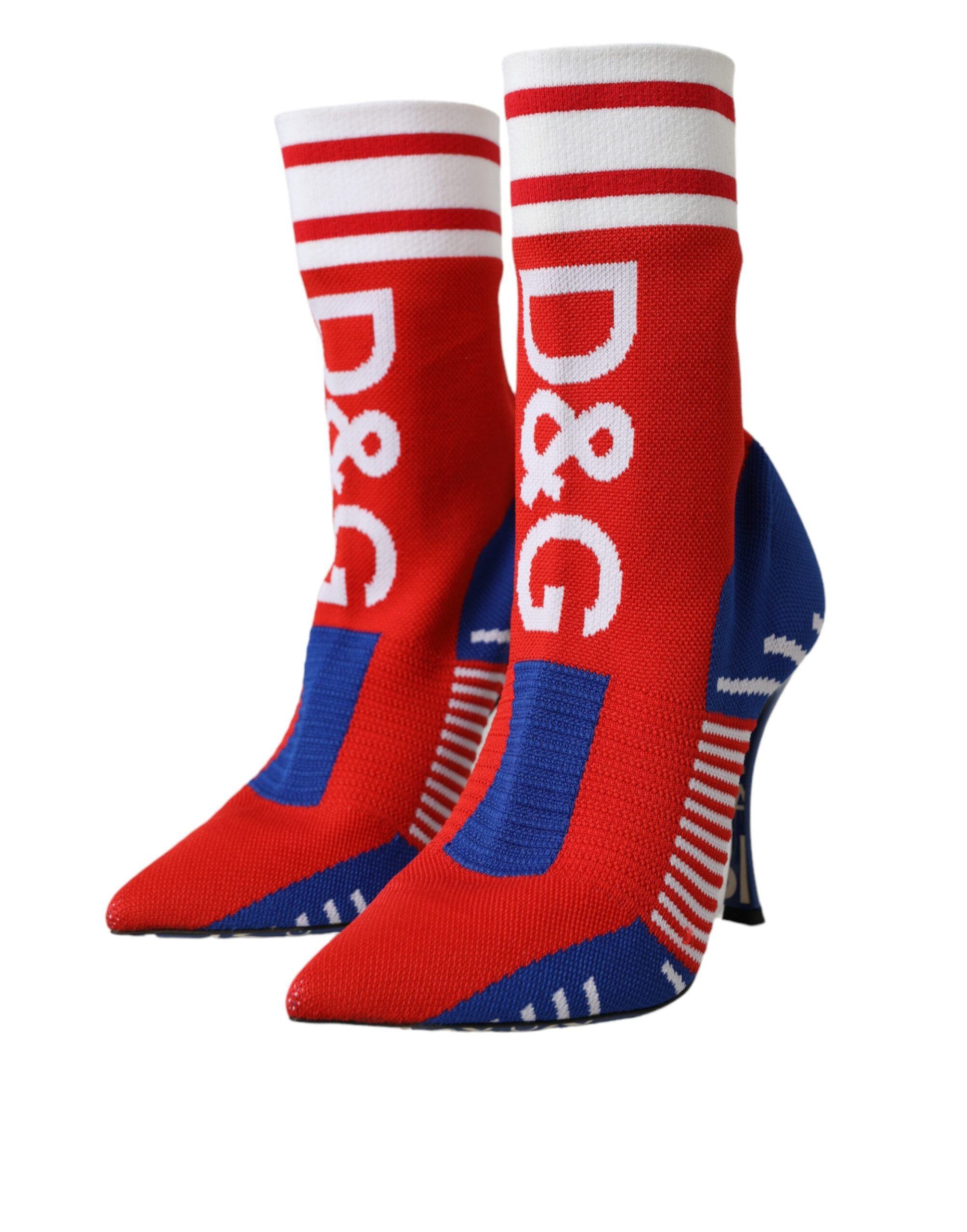Red Blue Stretch Sock Style Short Boots Logo Women's Shoes - Dolce & Gabbana - Modalova