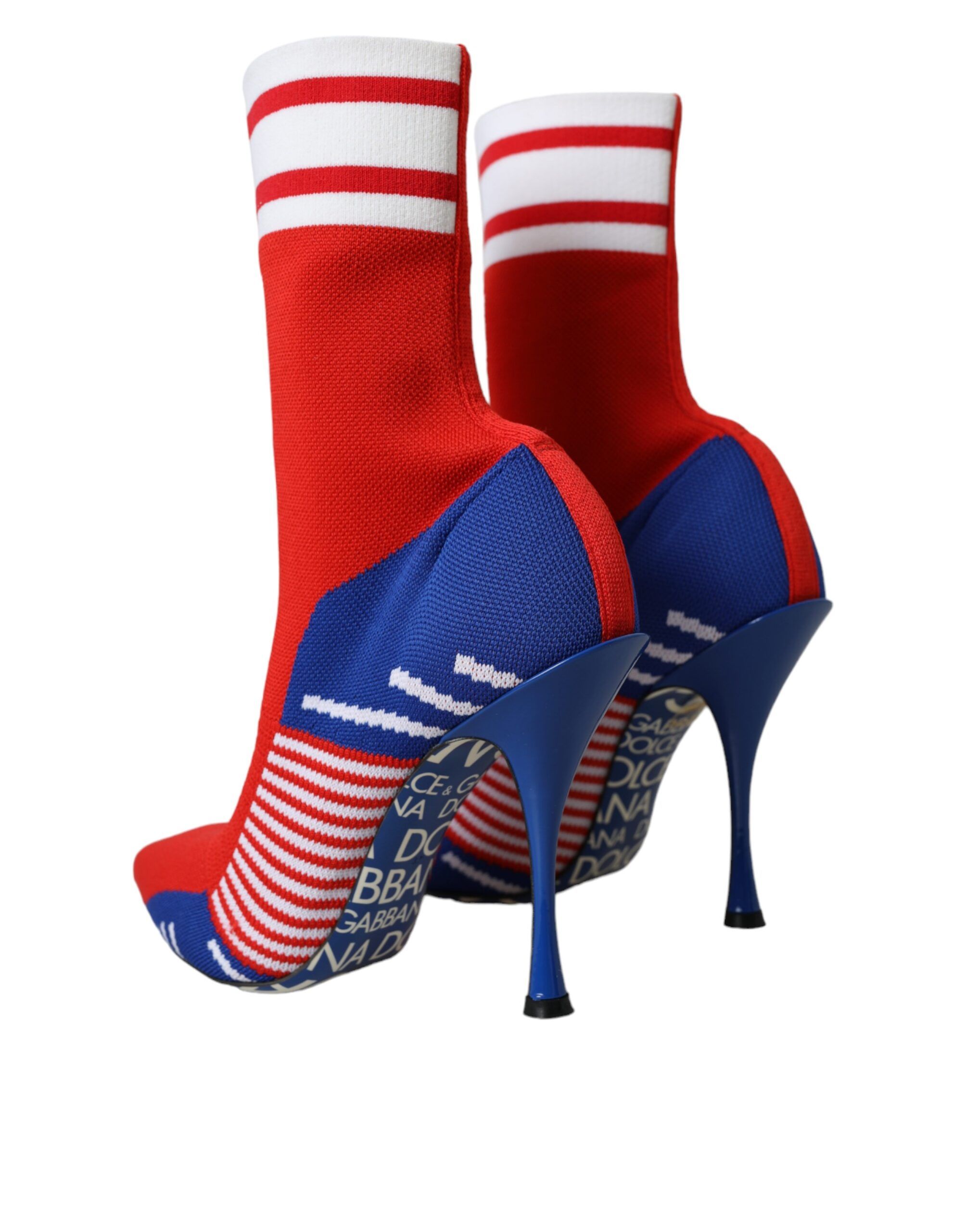 Red Blue Stretch Sock Style Short Boots Logo Women's Shoes - Dolce & Gabbana - Modalova