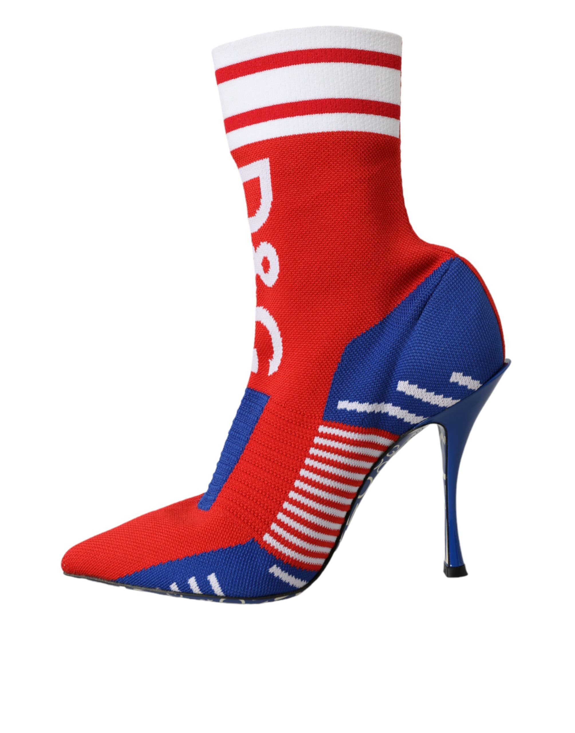 Red Blue Stretch Sock Style Short Boots Logo Women's Shoes - Dolce & Gabbana - Modalova