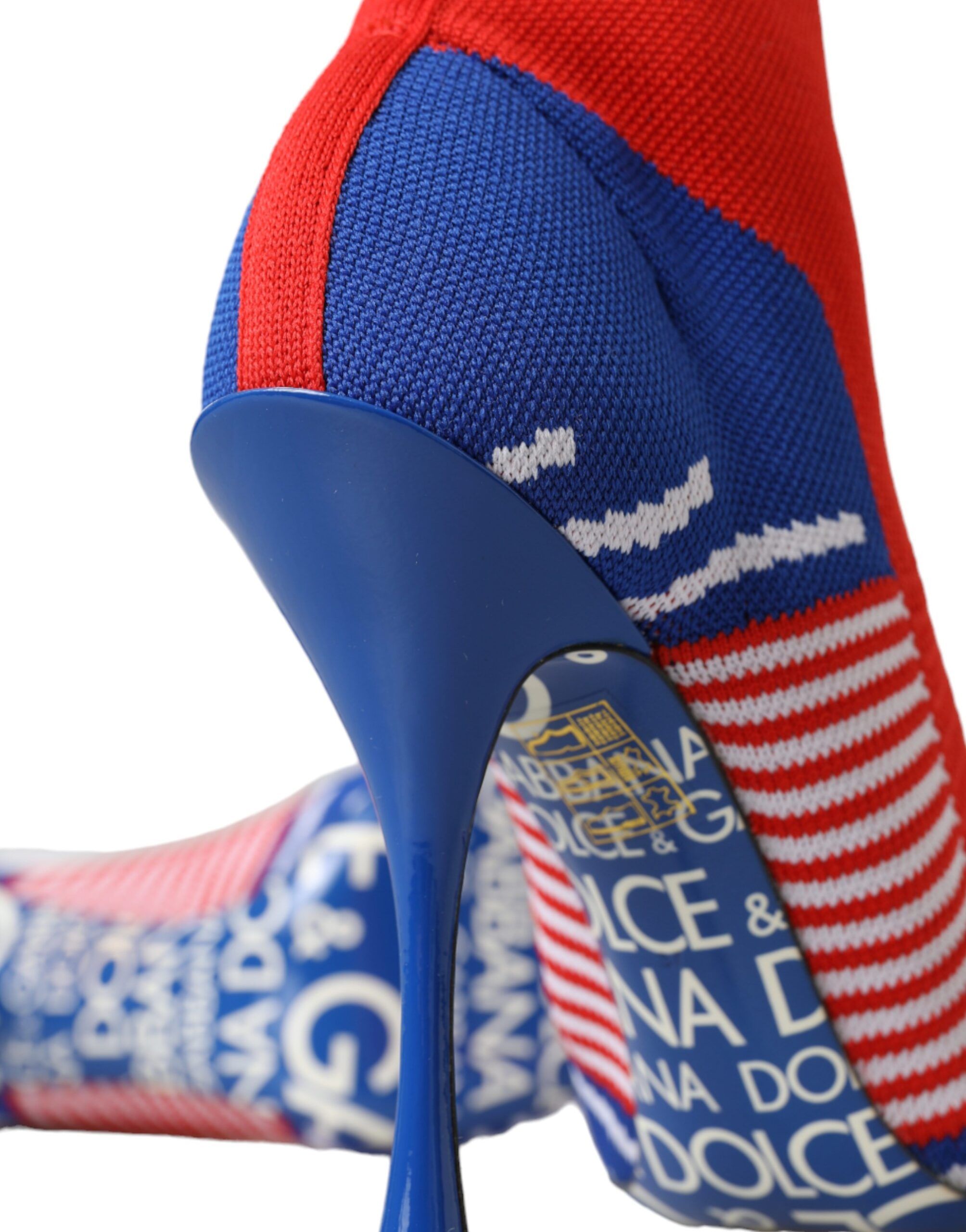 Red Blue Stretch Sock Style Ankle Boots Logo Women's Shoes (Pre-Owned) - Dolce & Gabbana - Modalova