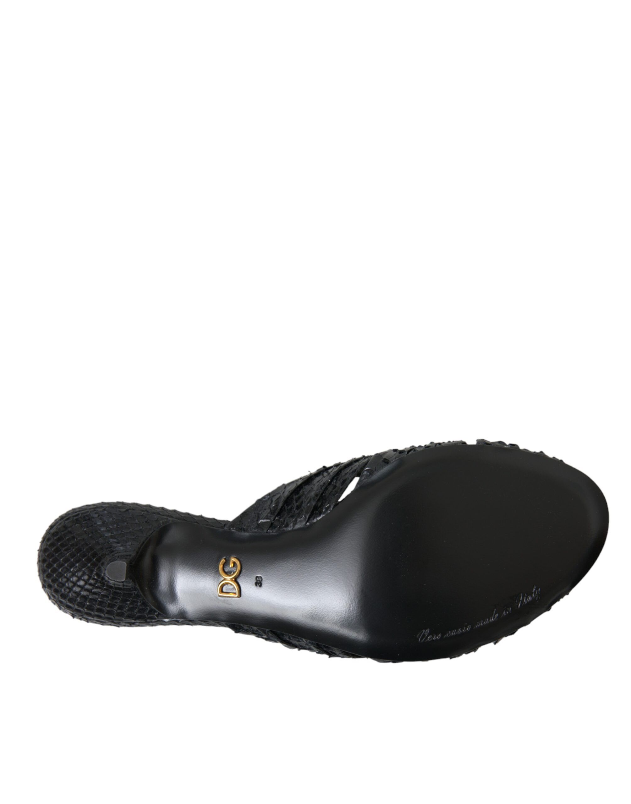 Exotic Leather Heels Slides Women's Shoes - Dolce & Gabbana - Modalova