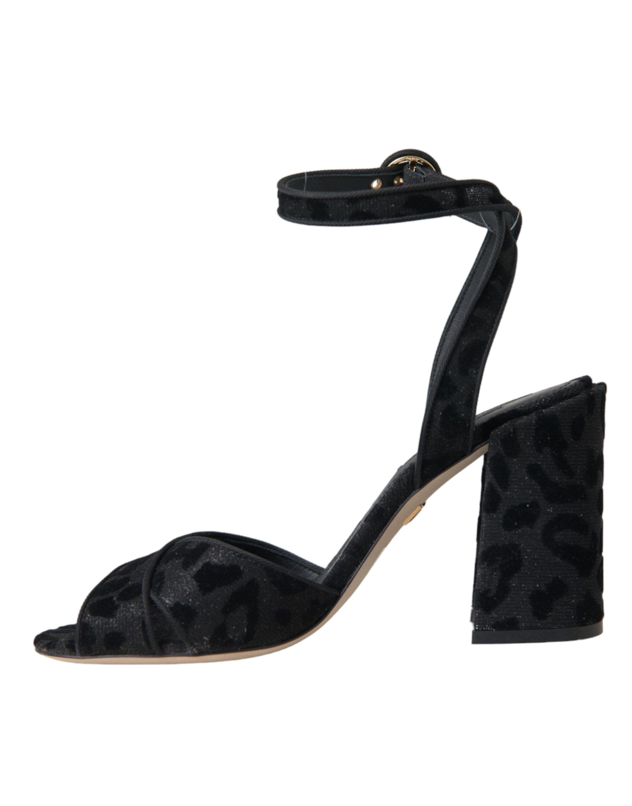 Leopard Suede Heels Sandals Women's Shoes - Dolce & Gabbana - Modalova