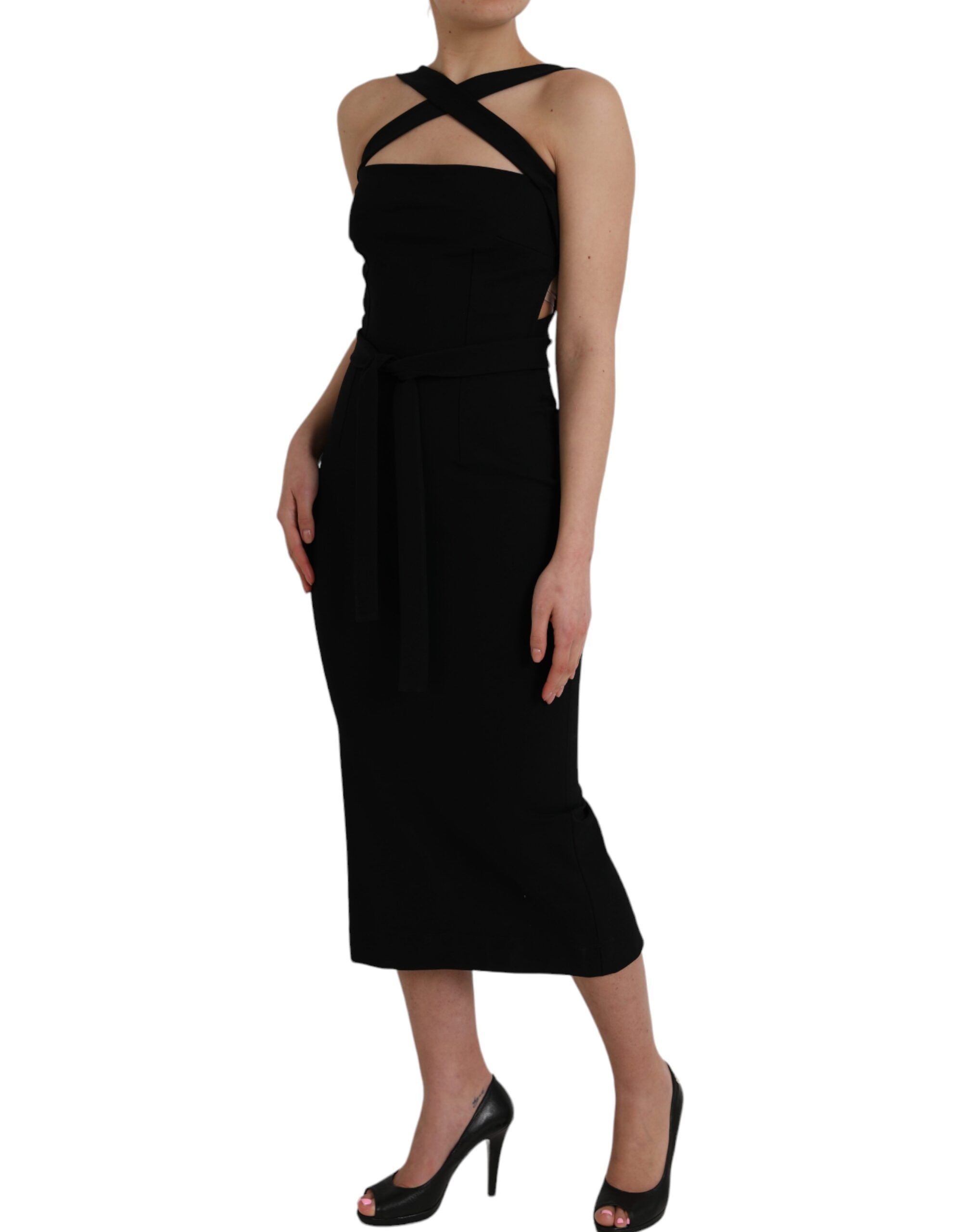 Sheath Halter Sleeveless Midi Women's Dress - Dolce & Gabbana - Modalova