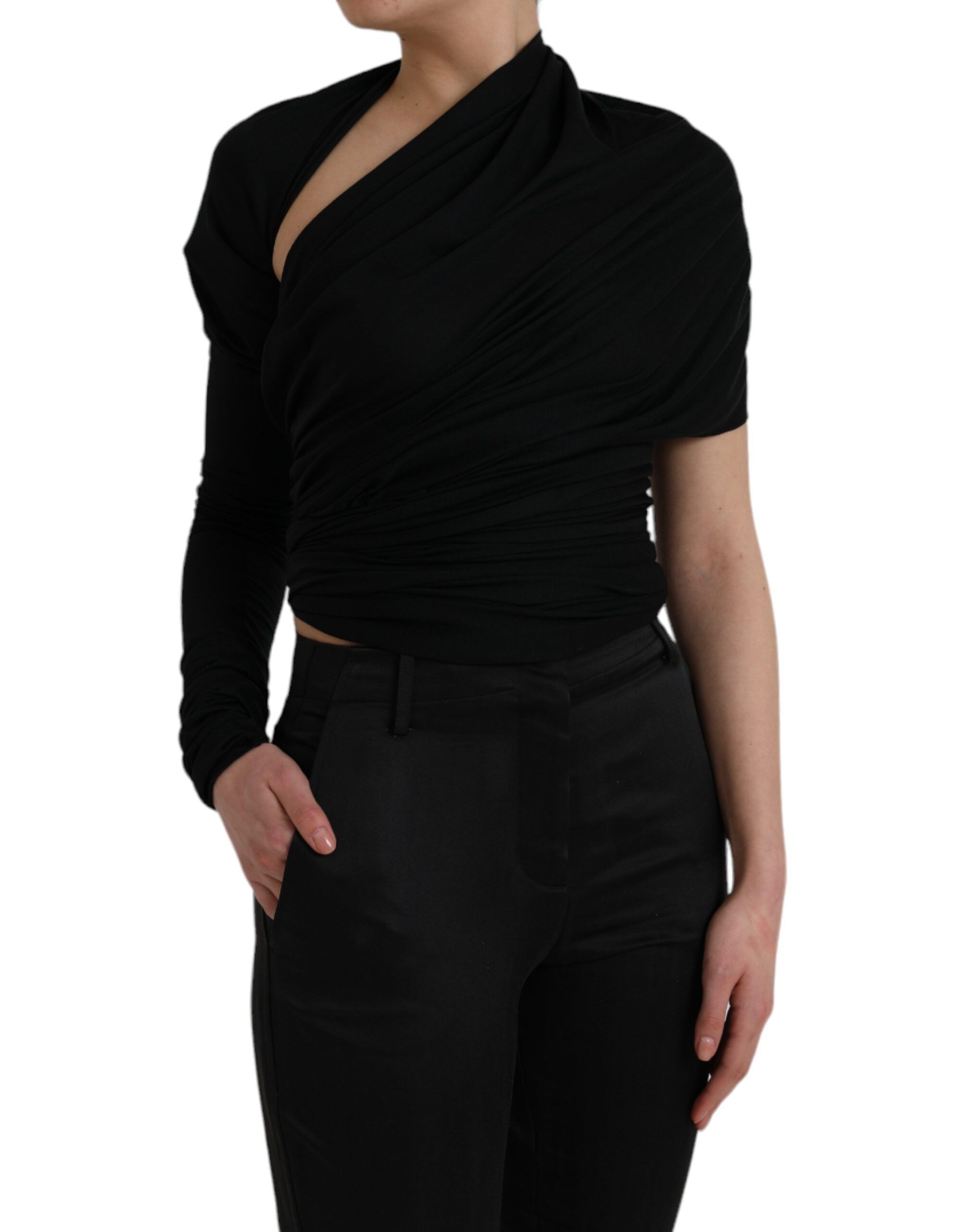 Wool Cutout Asymmetric Long Sleeve Women's Top - Dolce & Gabbana - Modalova