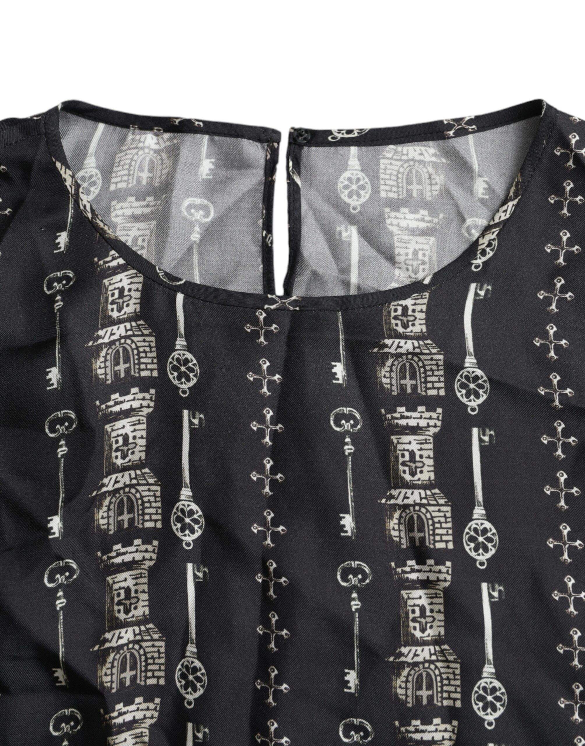 Key Castle Print Silk Blouse Women's T-shirt - Dolce & Gabbana - Modalova