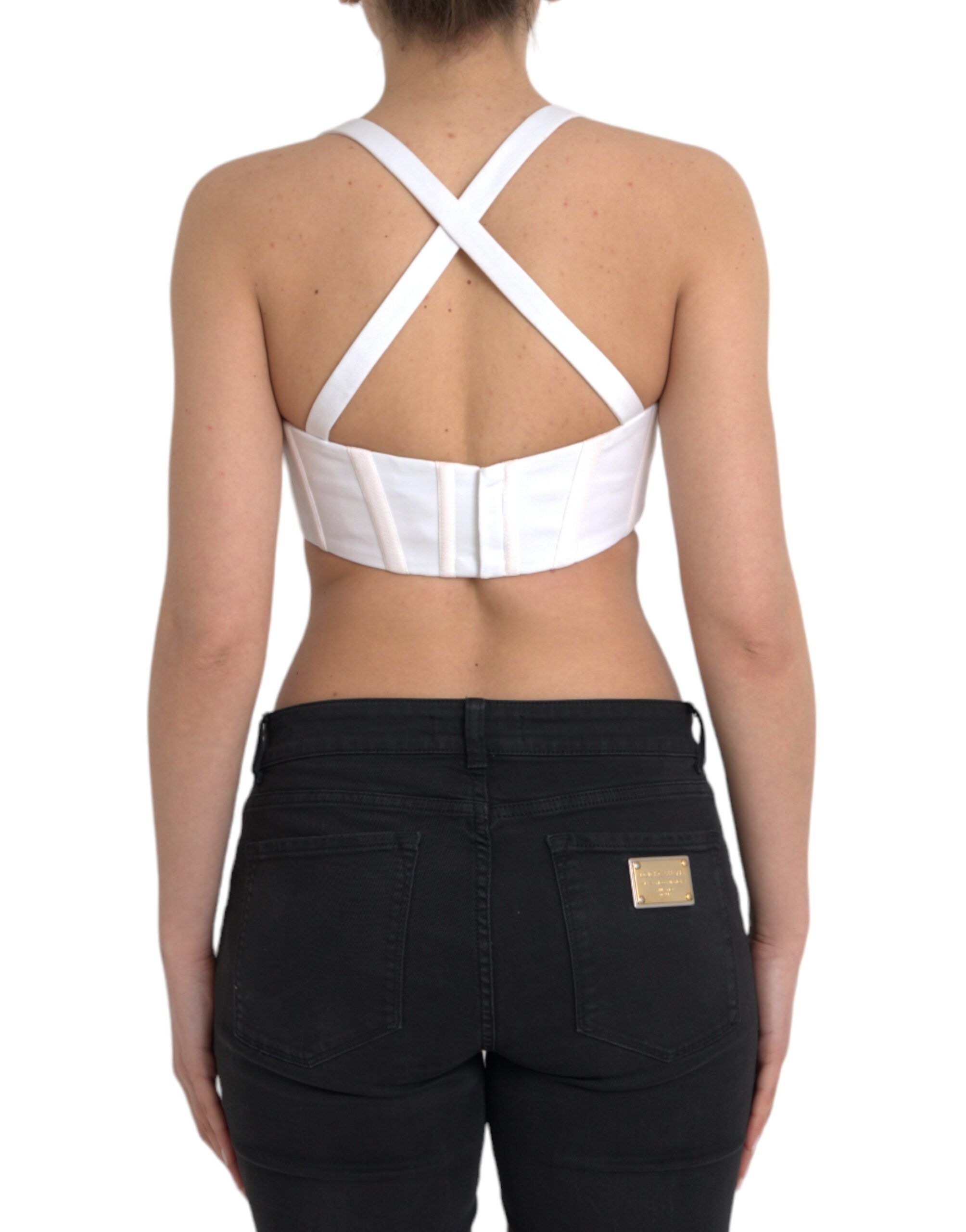 Viscose Bustier Sleeveless Cropped Women's Top - Versace - Modalova