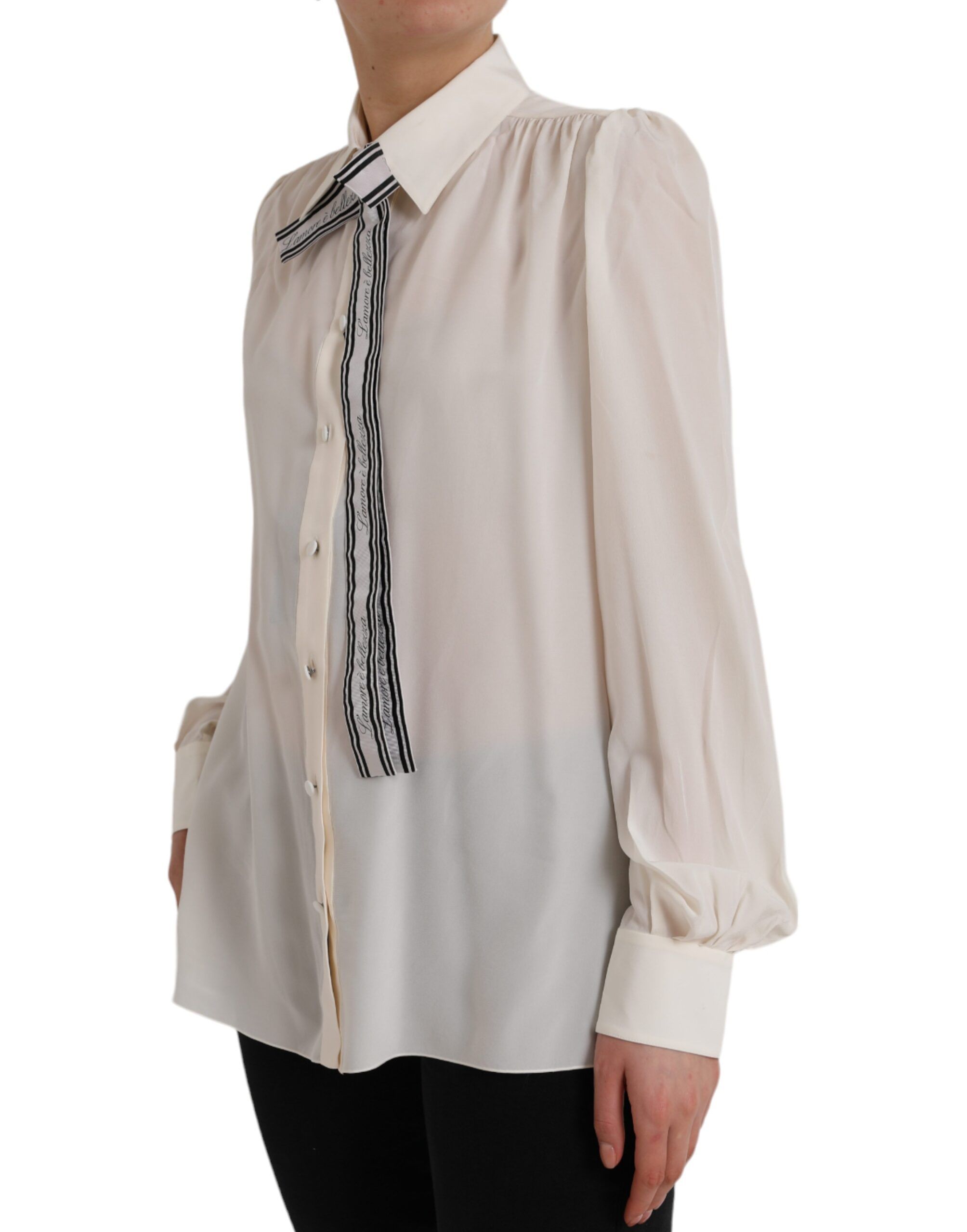 Long Sleeve Button Down Blouse Women's Top - Dolce & Gabbana - Modalova