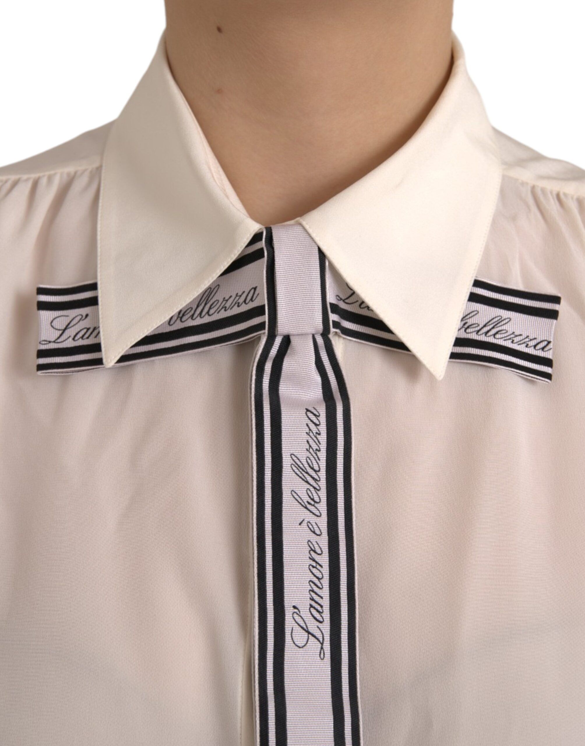 Long Sleeve Button Down Blouse Women's Top - Dolce & Gabbana - Modalova