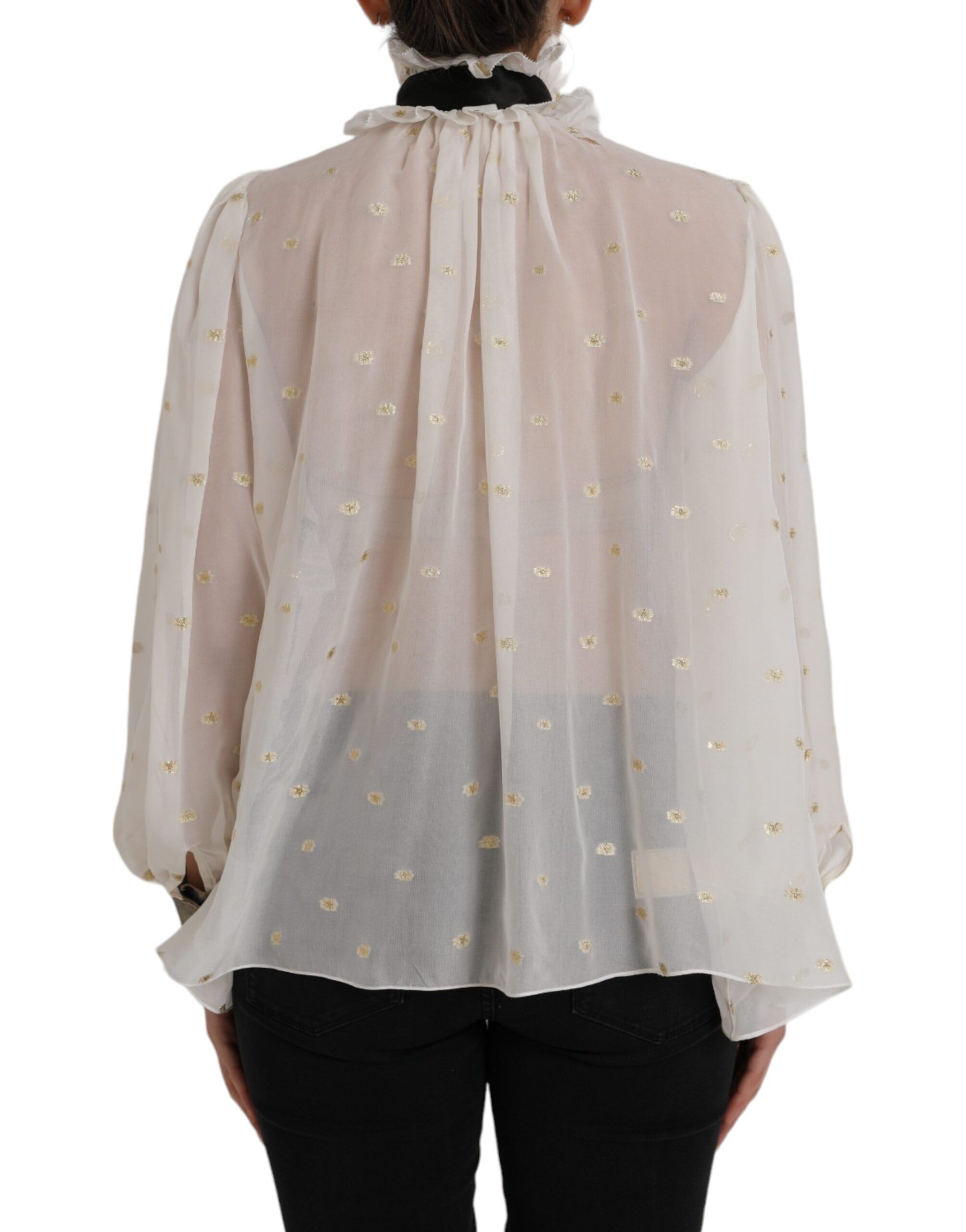 Silk Blend Ascot Collar Blouse Women's Top - Dolce & Gabbana - Modalova