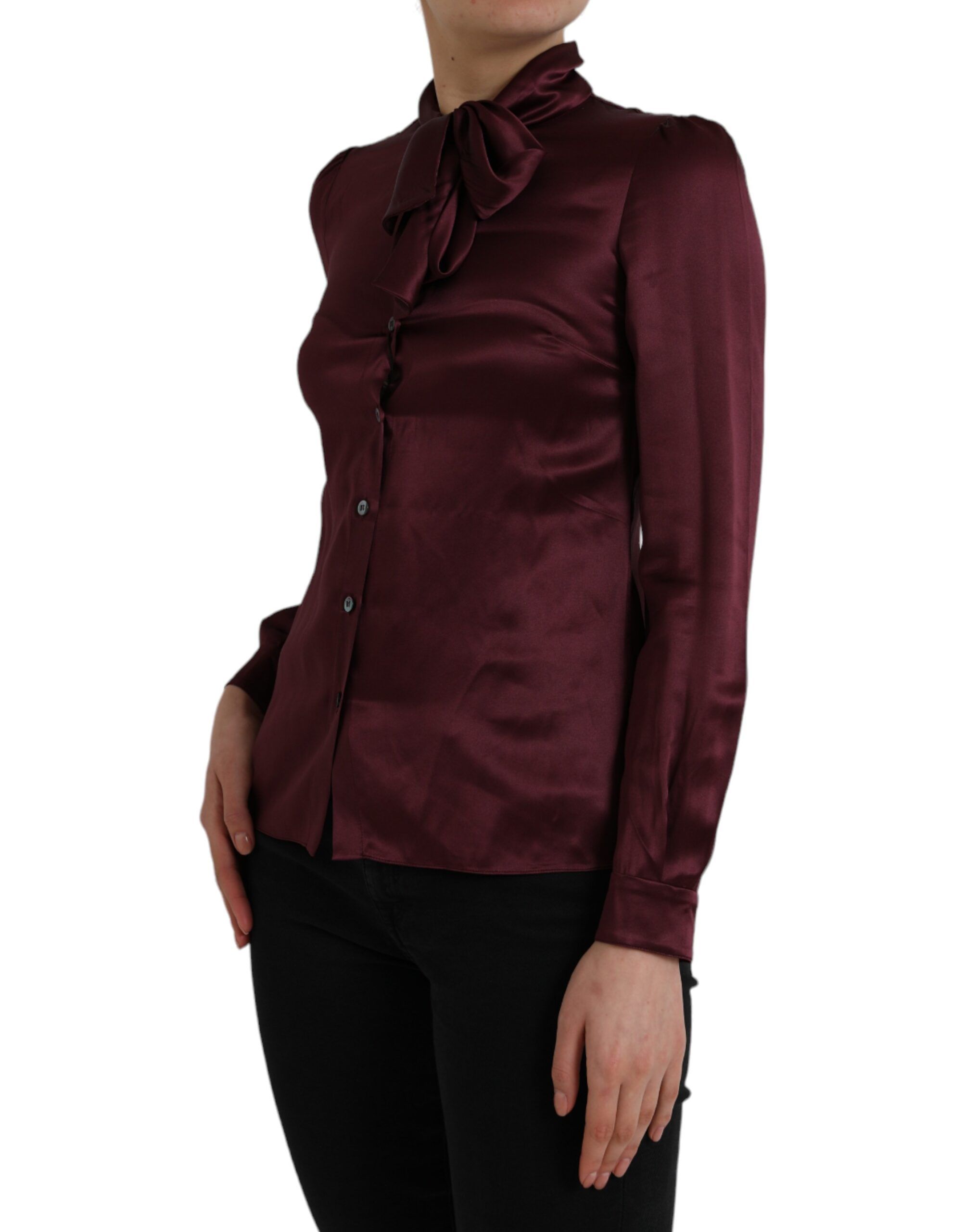 Ascot Collar Long Sleeve Top Women's Blouse - Dolce & Gabbana - Modalova