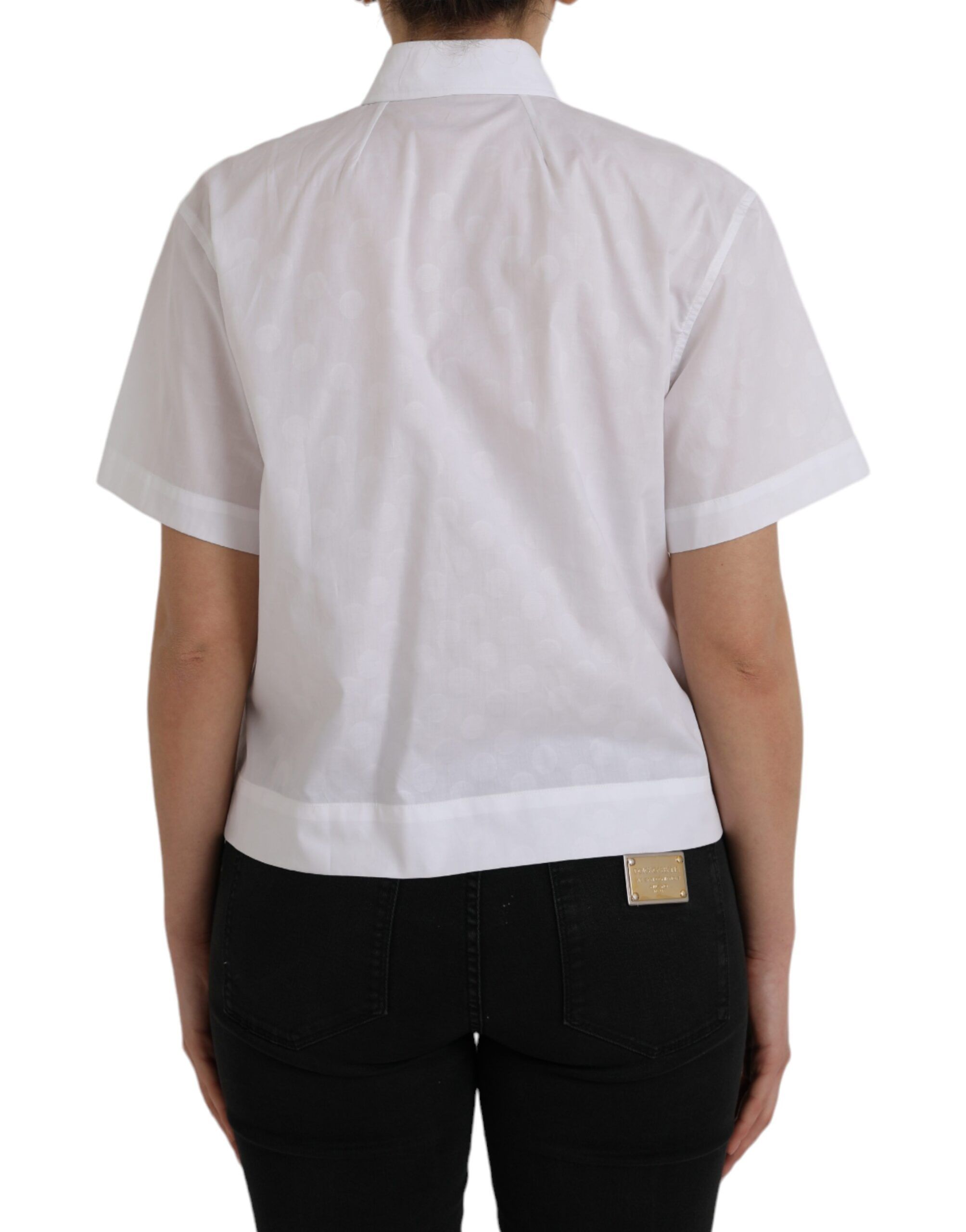 Collared Short Sleeve Polo Shirt Women's Top - Dolce & Gabbana - Modalova