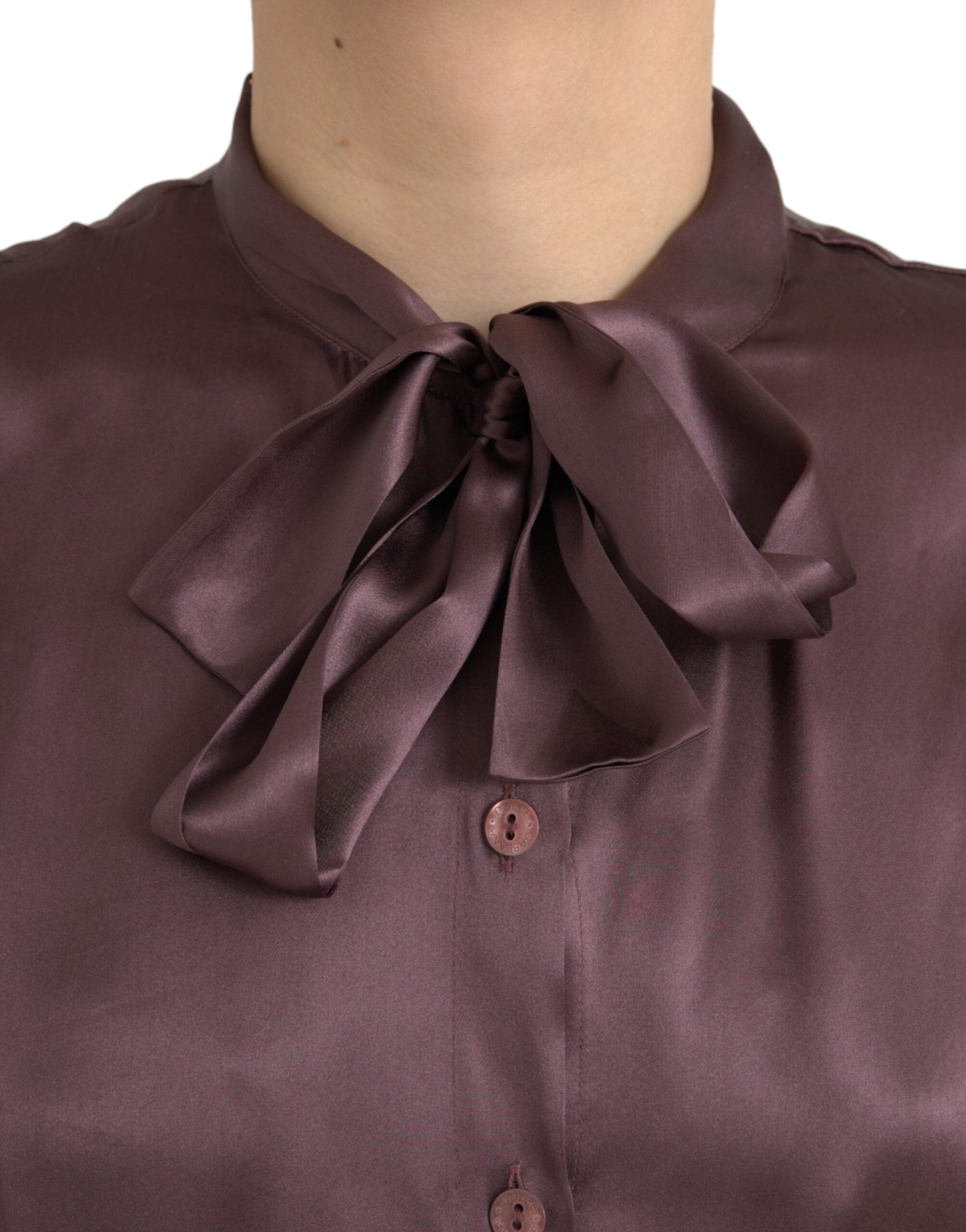 Ascot Collar Long Sleeve Top Women's Blouse (Pre-Owned) - Dolce & Gabbana - Modalova