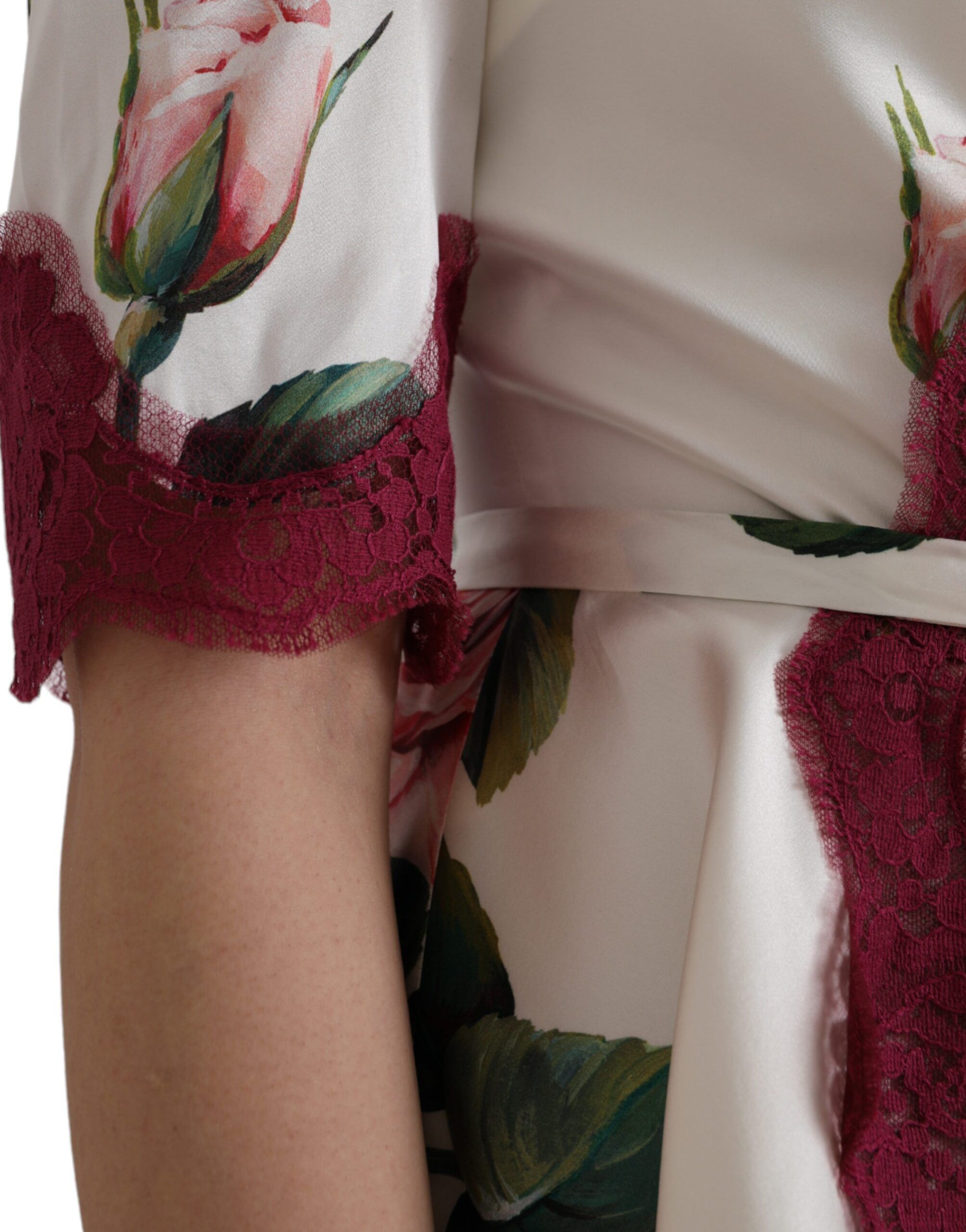 Floral Lace Silk Short Sleeves Women's Top (Pre-Owned) - Dolce & Gabbana - Modalova