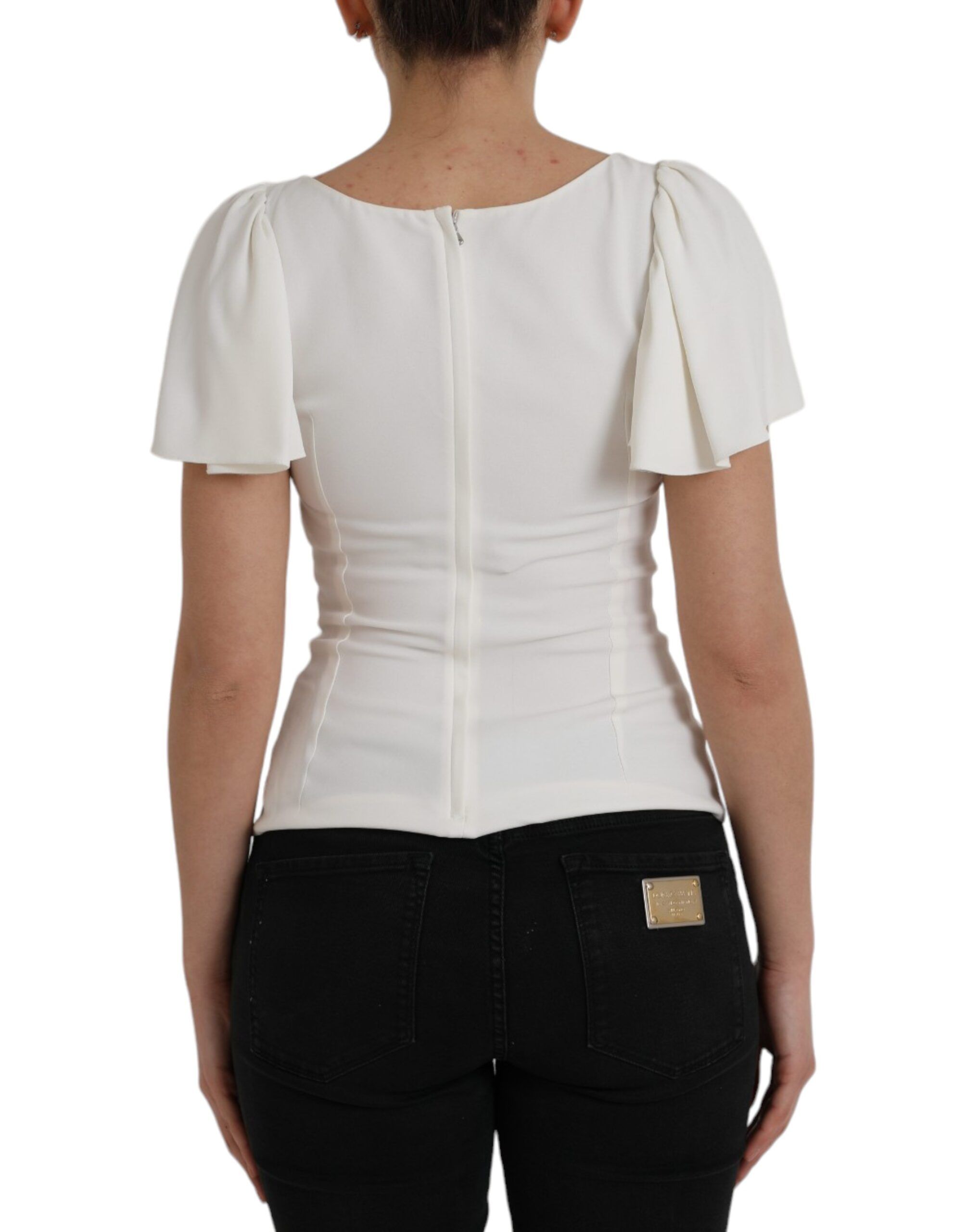 Viscose Round Neck Short Sleeves Women's Top (Pre-Owned) - Dolce & Gabbana - Modalova