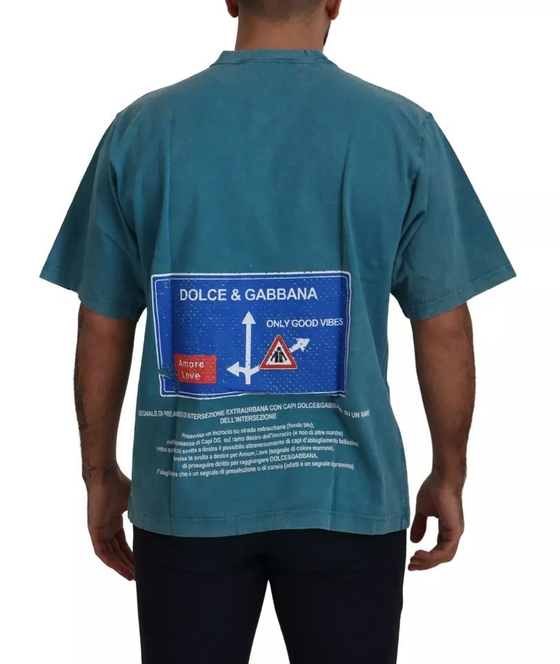 Logo Print Crewneck Tee Cotton Men's T-shirt (Pre-Owned) - Dolce & Gabbana - Modalova