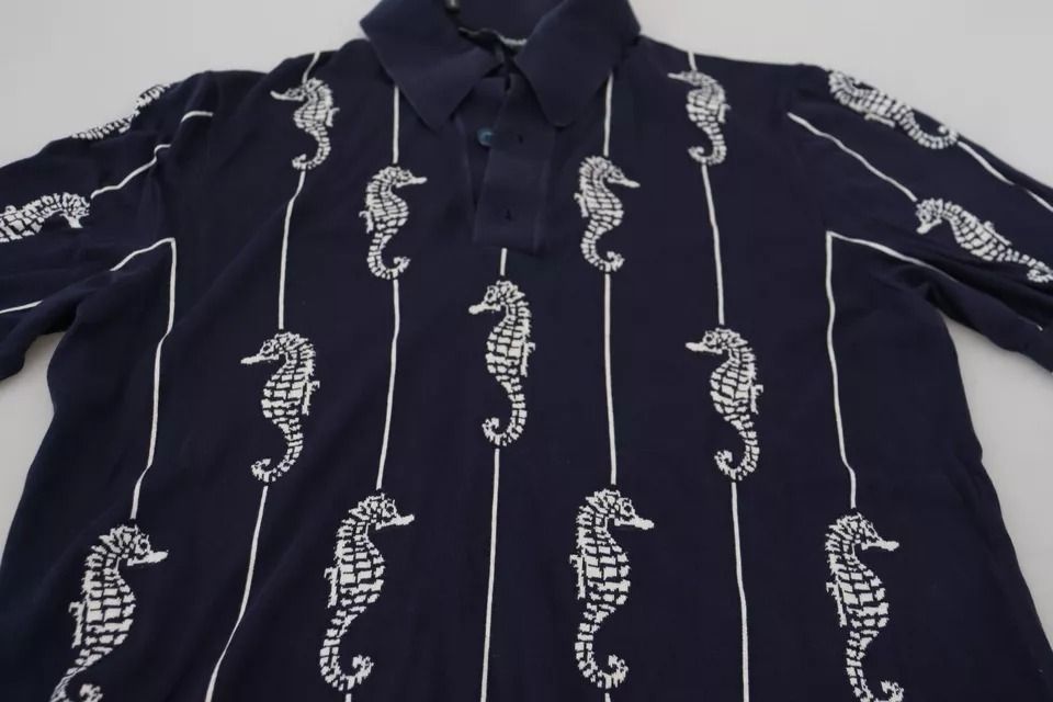 Dark Sea Horse Collared Polo Men's T-shirt (Pre-Owned) - Dolce & Gabbana - Modalova