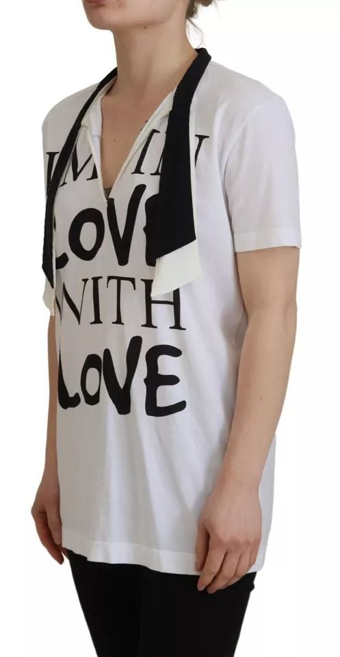 Cotton Printed Ascot Collared Women's T-shirt (Pre-Owned) - Dolce & Gabbana - Modalova