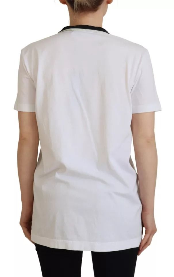Cotton Printed Ascot Collared Women's T-shirt (Pre-Owned) - Dolce & Gabbana - Modalova