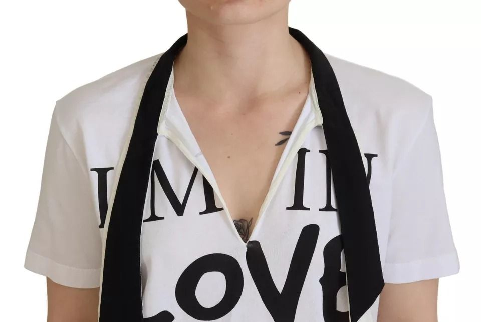 Cotton Printed Ascot Collared Women's T-shirt (Pre-Owned) - Dolce & Gabbana - Modalova