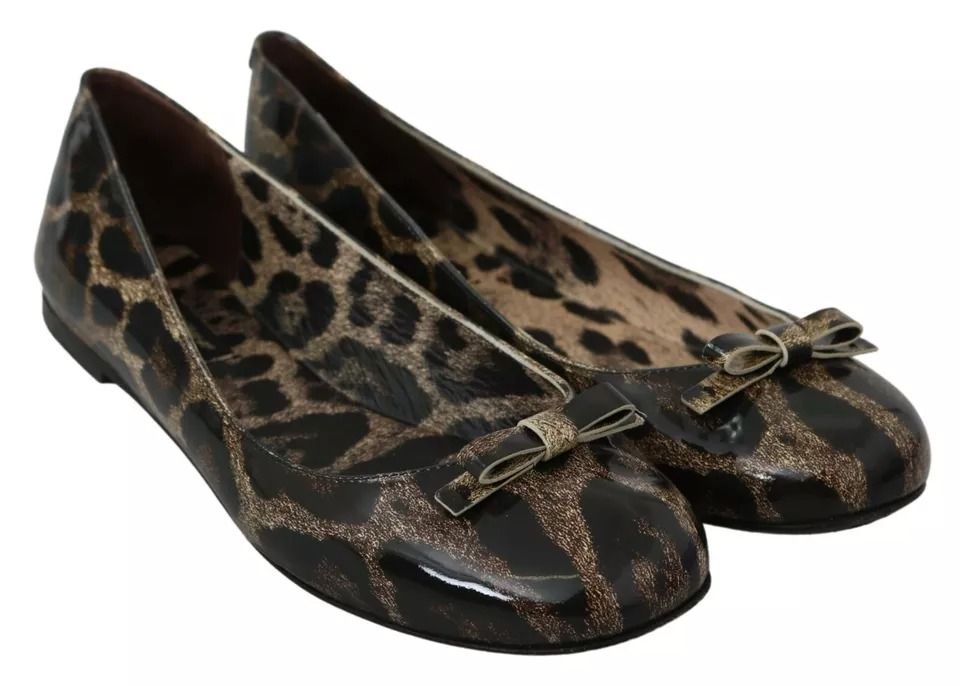 Leopard Ballerina Flats Leather Women's Shoes (Pre-Owned) - Dolce & Gabbana - Modalova