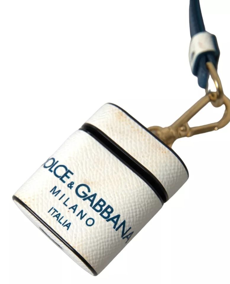 Blue Calf Leather Logo Print Strap Airpods Case (Pre-Owned) - Dolce & Gabbana - Modalova