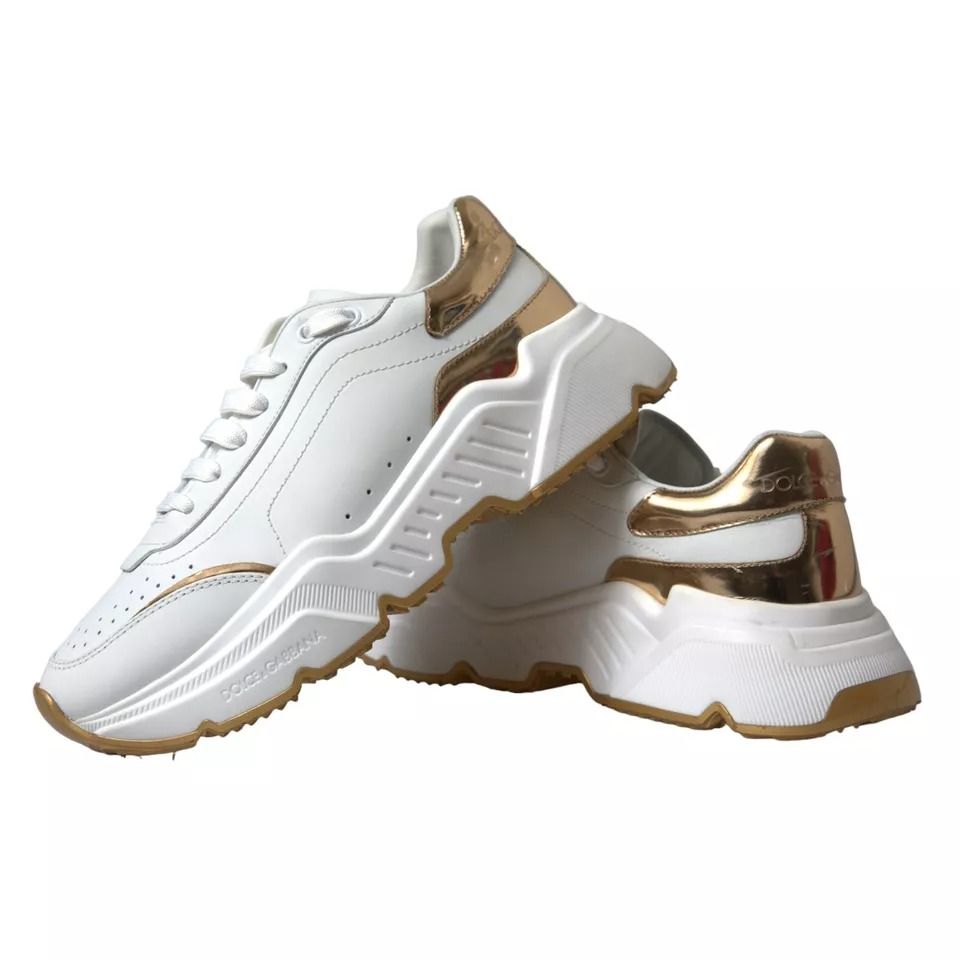 Gold Leather Men Sneakers DAYMASTER Men's Shoes (Pre-Owned) - Dolce & Gabbana - Modalova