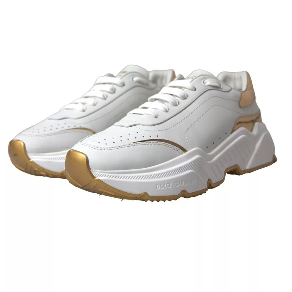 Gold Leather Men Sneakers DAYMASTER Men's Shoes (Pre-Owned) - Dolce & Gabbana - Modalova