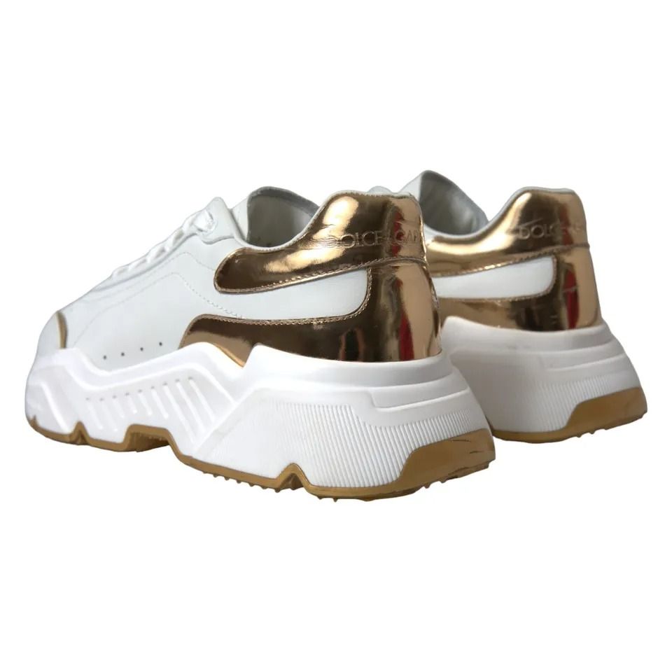Gold Leather Men Sneakers DAYMASTER Men's Shoes (Pre-Owned) - Dolce & Gabbana - Modalova