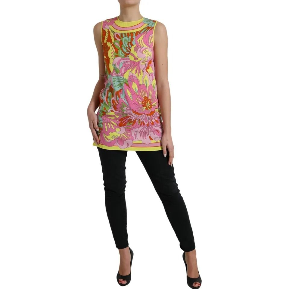 Floral Silk Sleeveless Tank Women's Top (Pre-Owned) - Dolce & Gabbana - Modalova