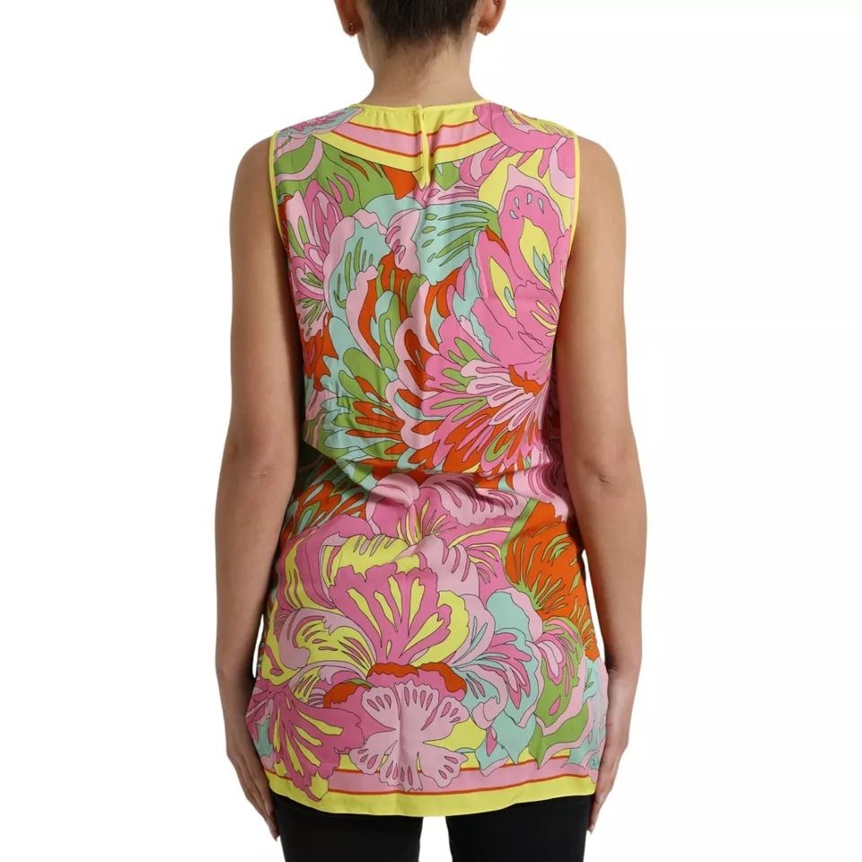 Floral Silk Sleeveless Tank Women's Top (Pre-Owned) - Dolce & Gabbana - Modalova