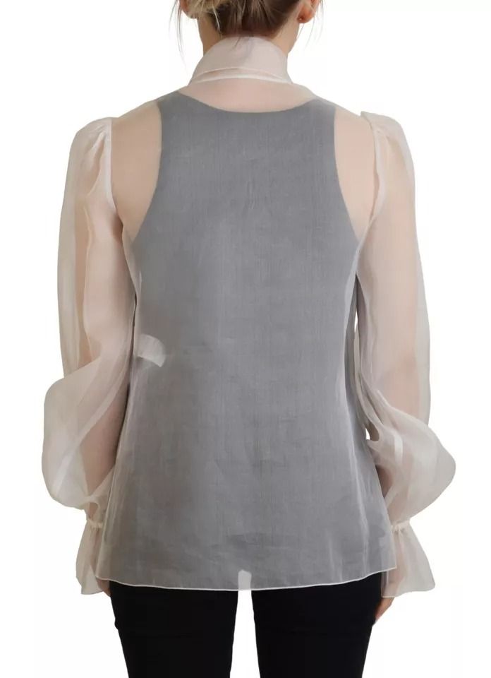 Ascot Collar Long Sleeves Blouse Women's Top (Pre-Owned) - Dolce & Gabbana - Modalova