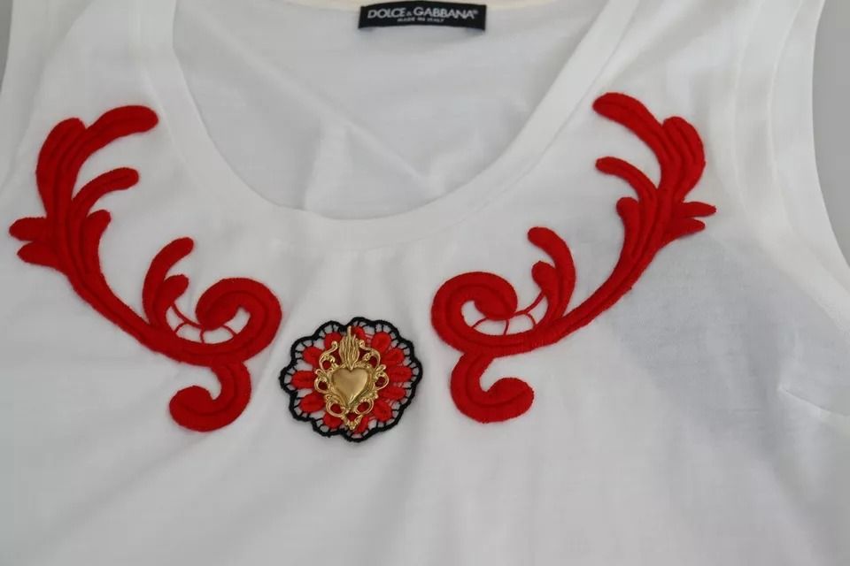 Cotton Heart Applique Sleeveless Tank Women's Top (Pre-Owned) - Dolce & Gabbana - Modalova
